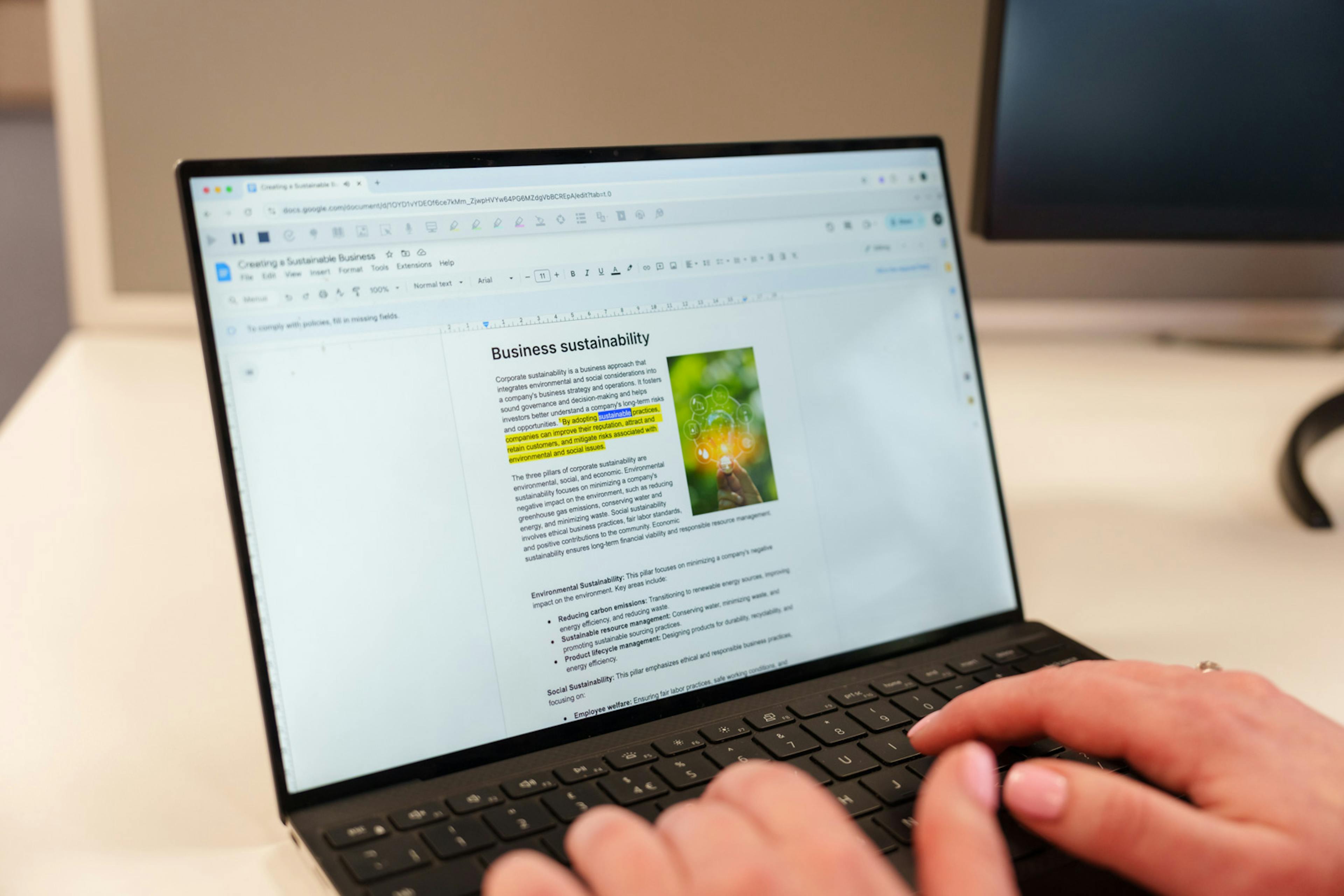 Read&Write's text-to-speech feature in action on a laptop screen