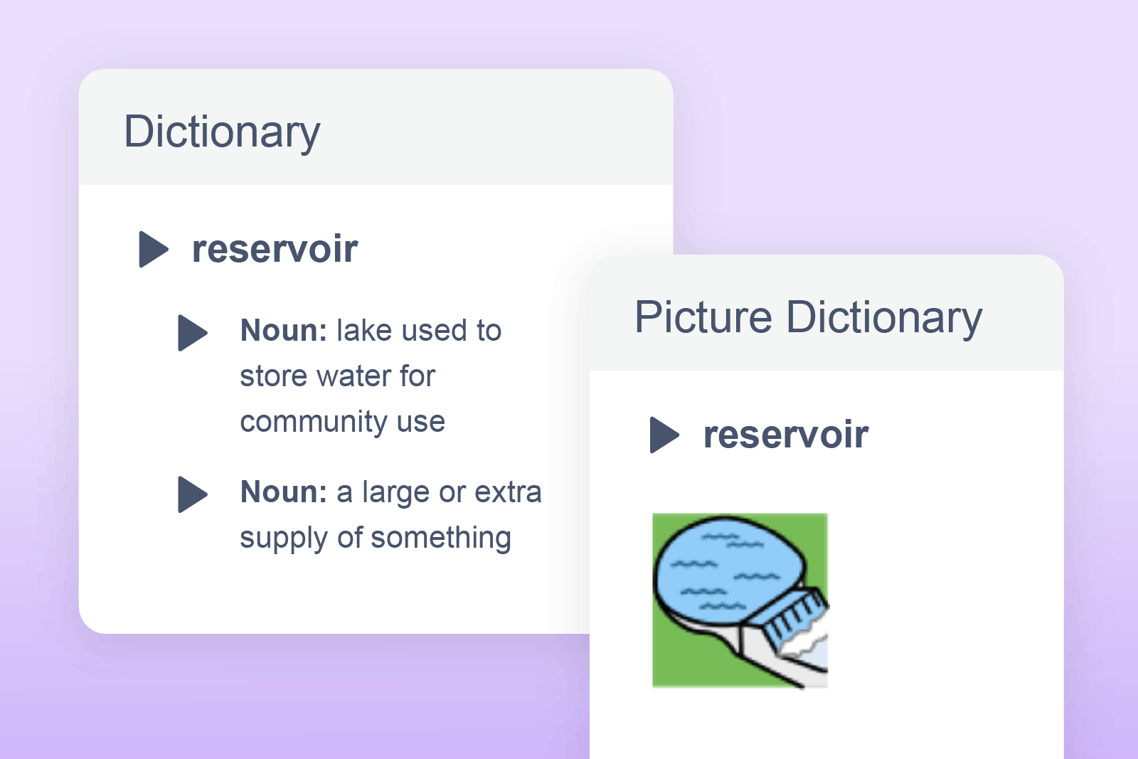 Text & Pictionary Dictionary feature in action