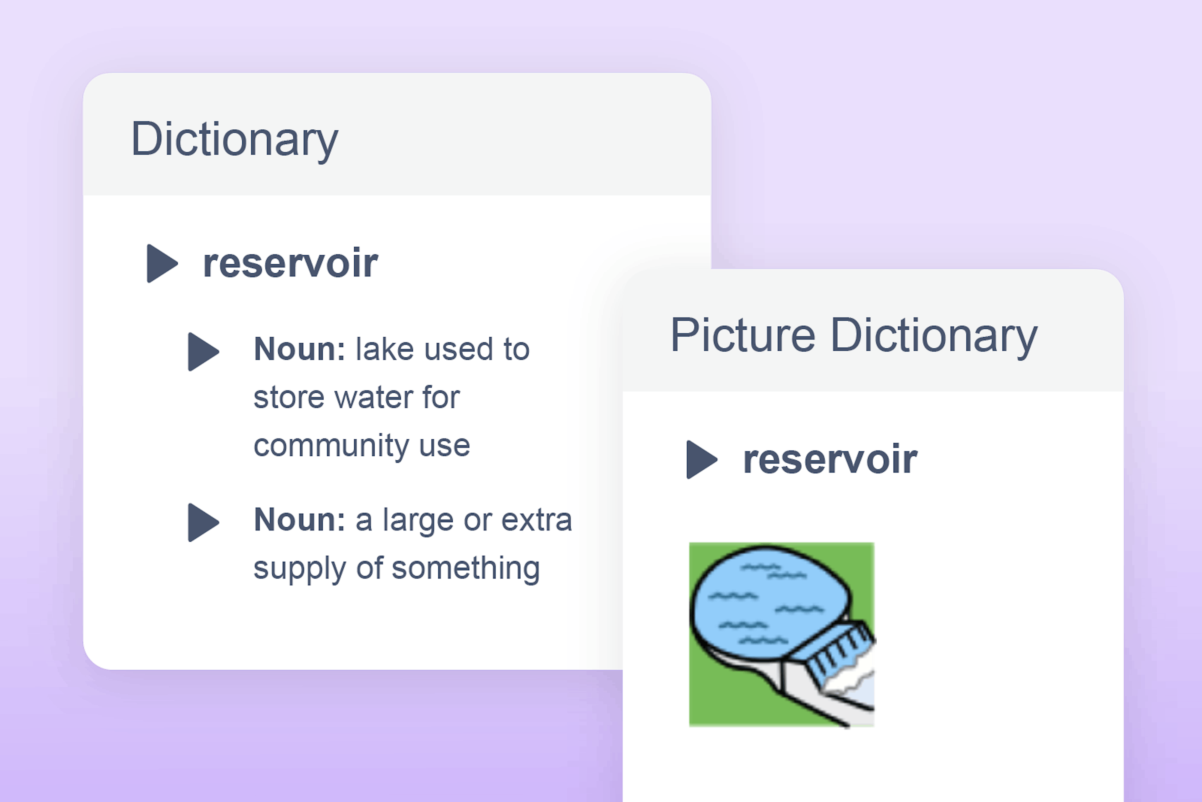 Text & Pictionary Dictionary feature in action