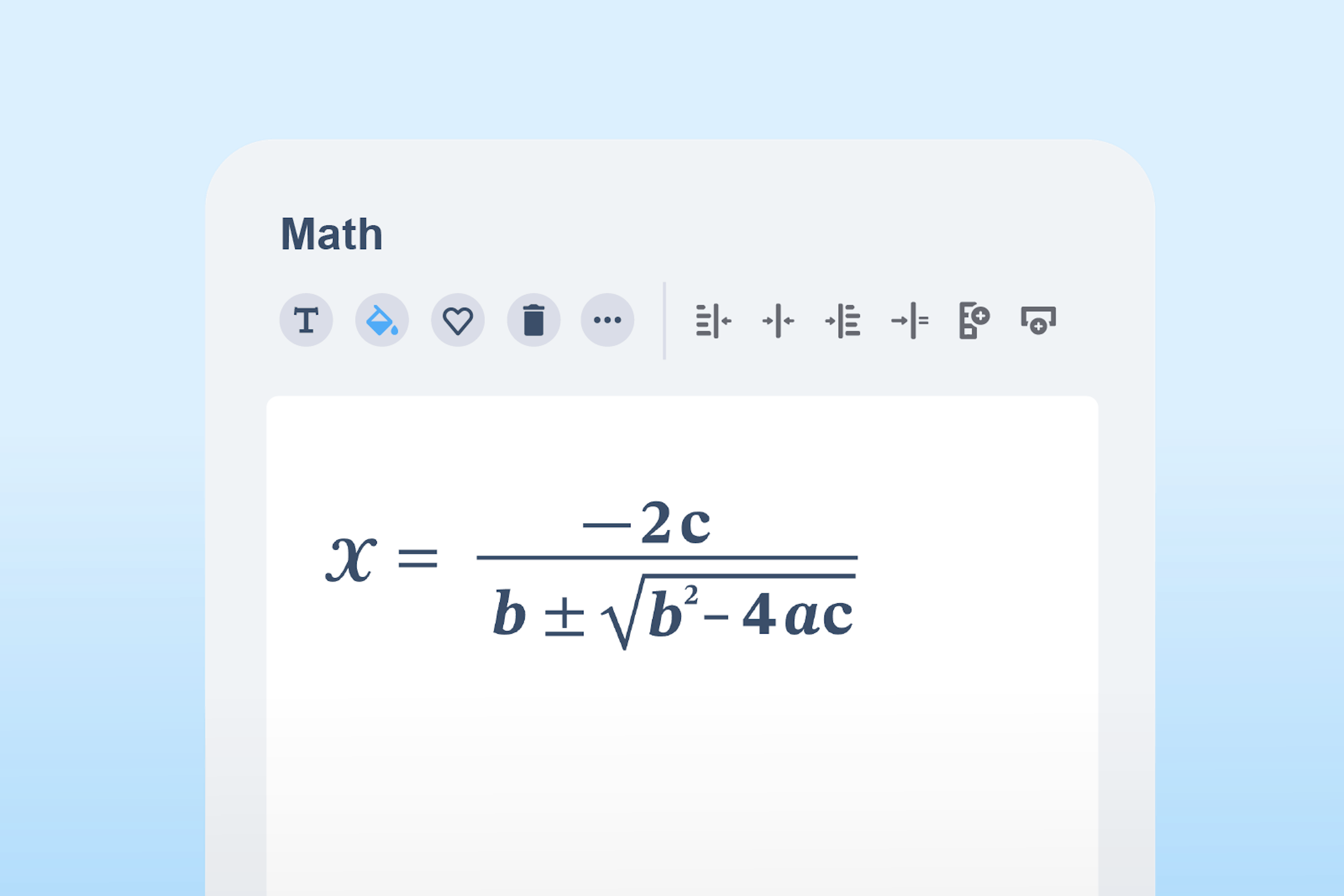 Equation Editor feature in action