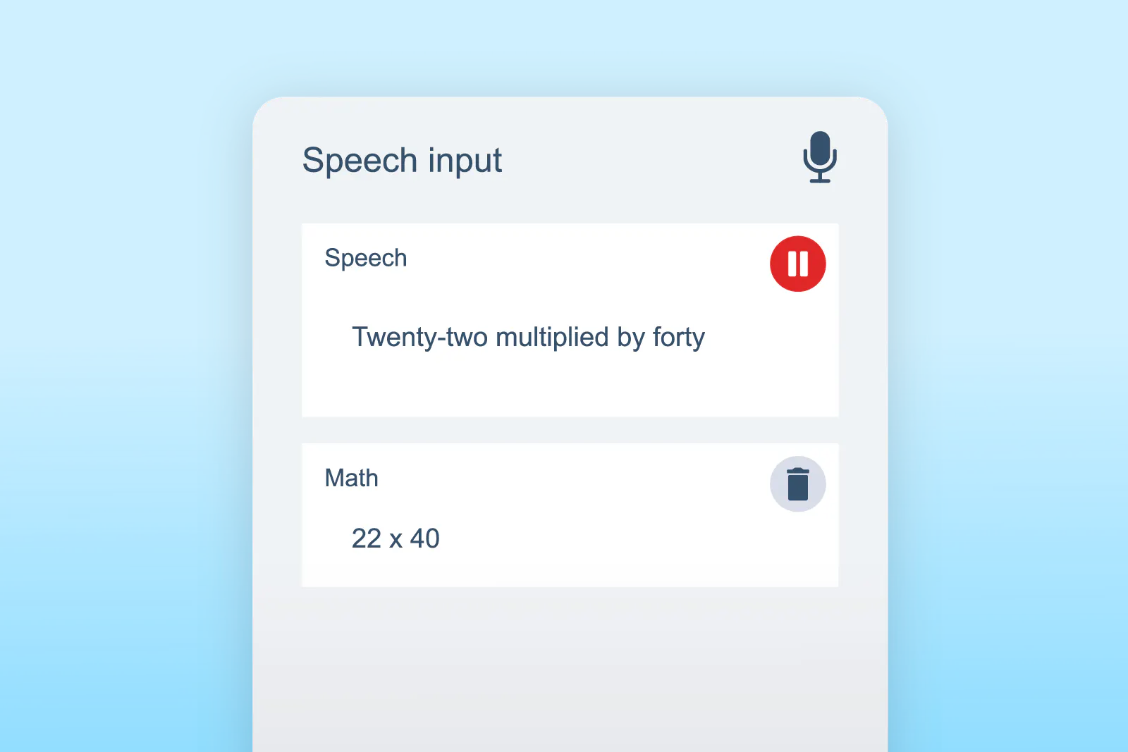 Speech Input feature in action