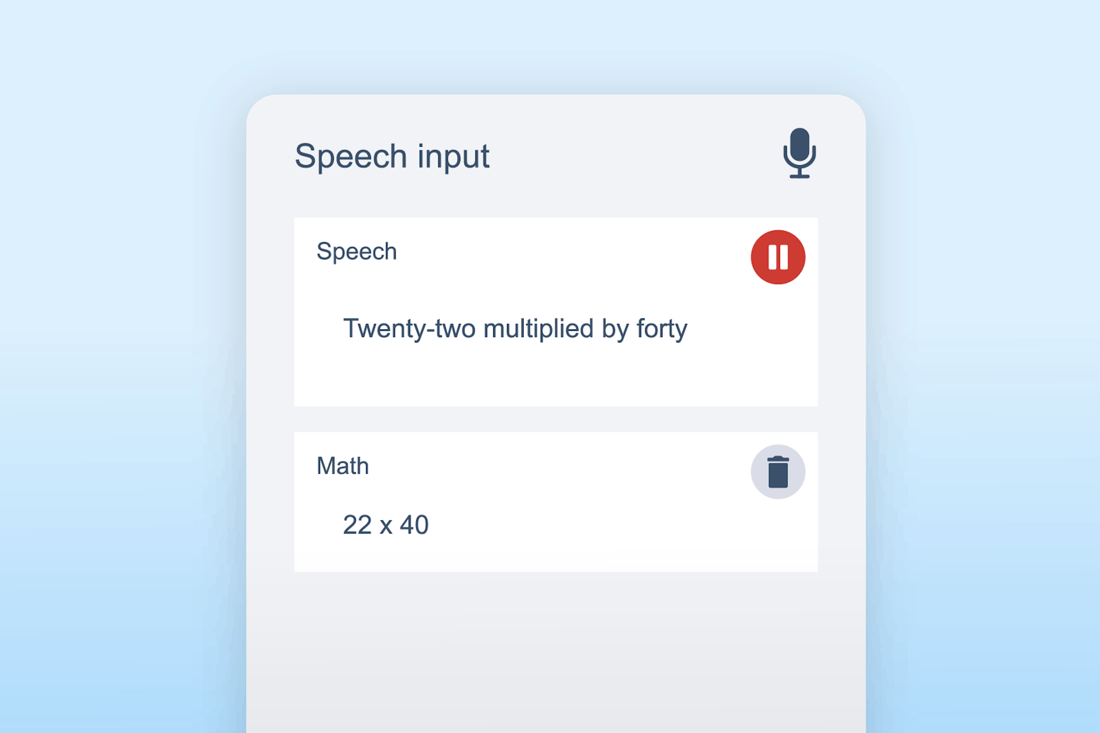 Speech Input feature in action