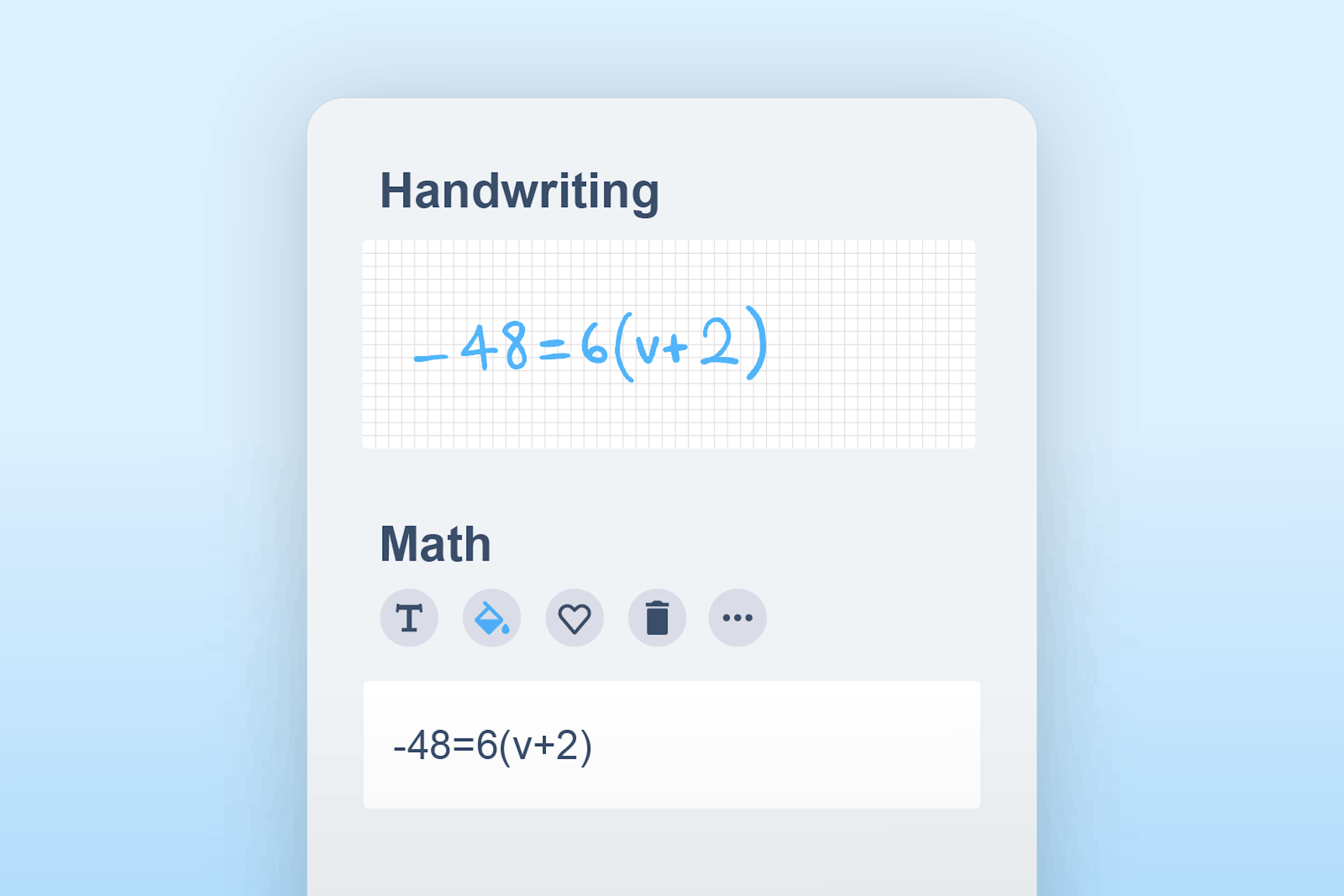 Handwriting Recognition feature in action