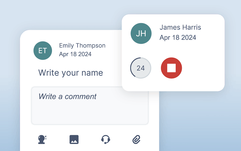 OrbitNote's voice note feature in action