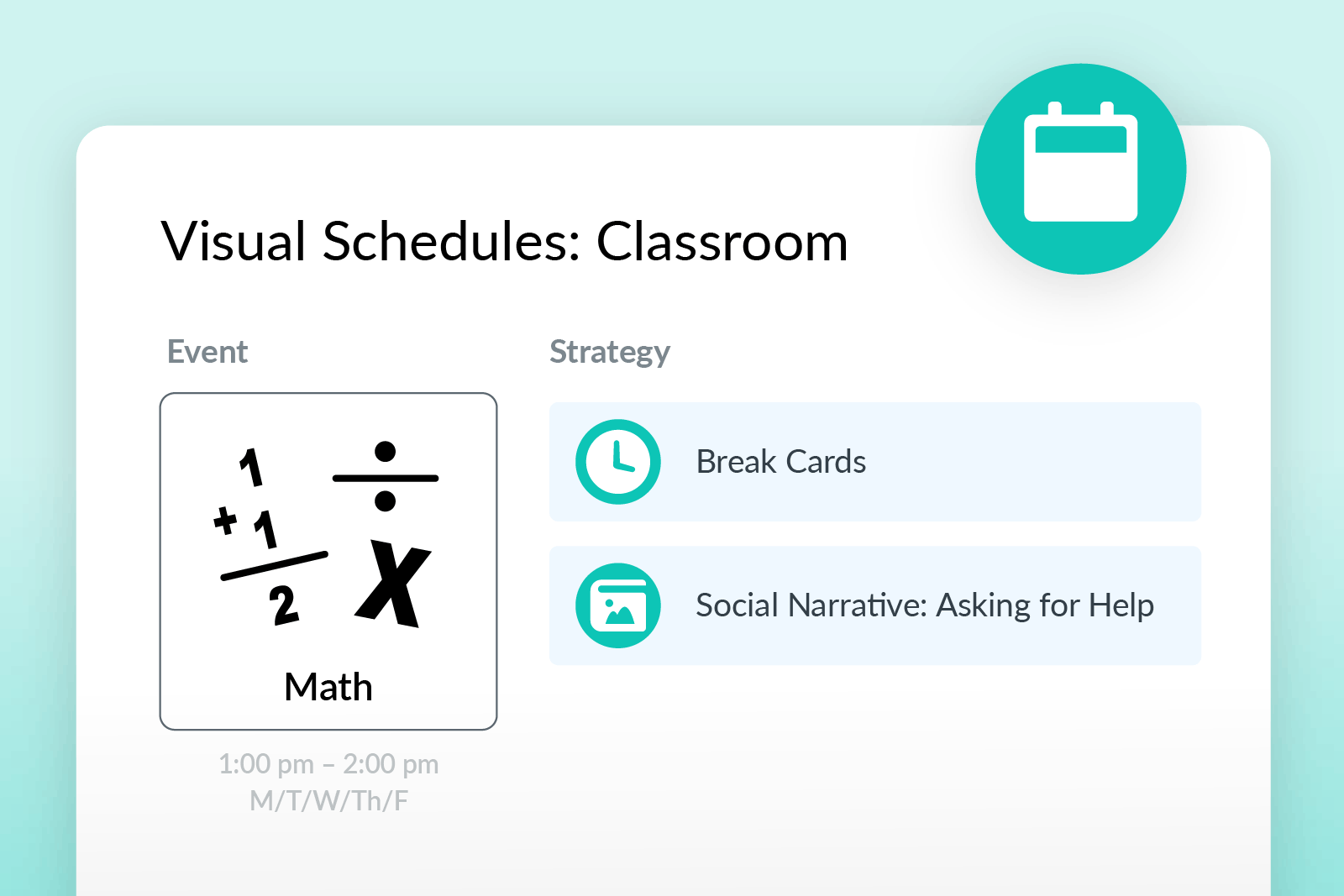 Visual Schedules feature
