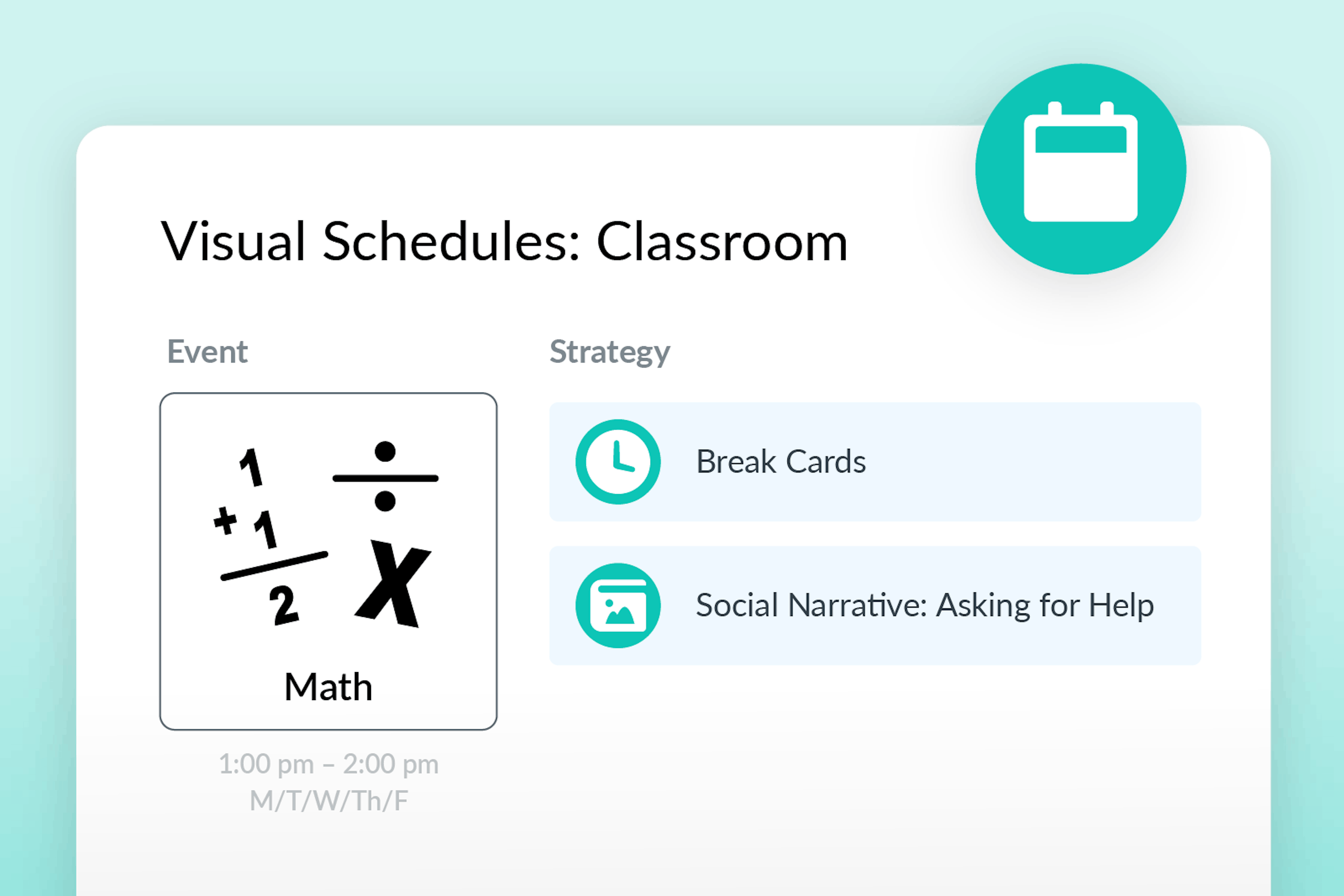 Visual Schedules feature