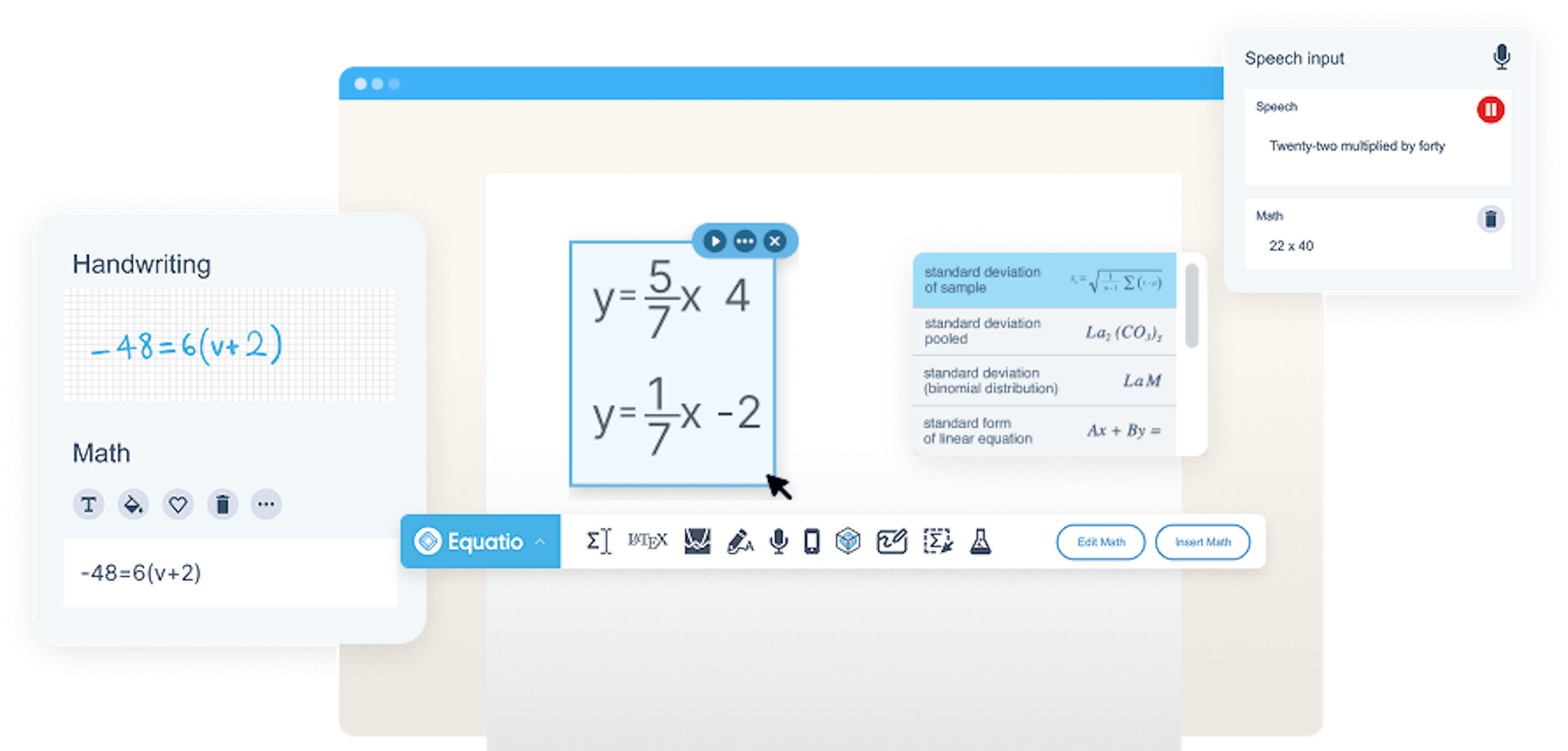 Equatio product UI