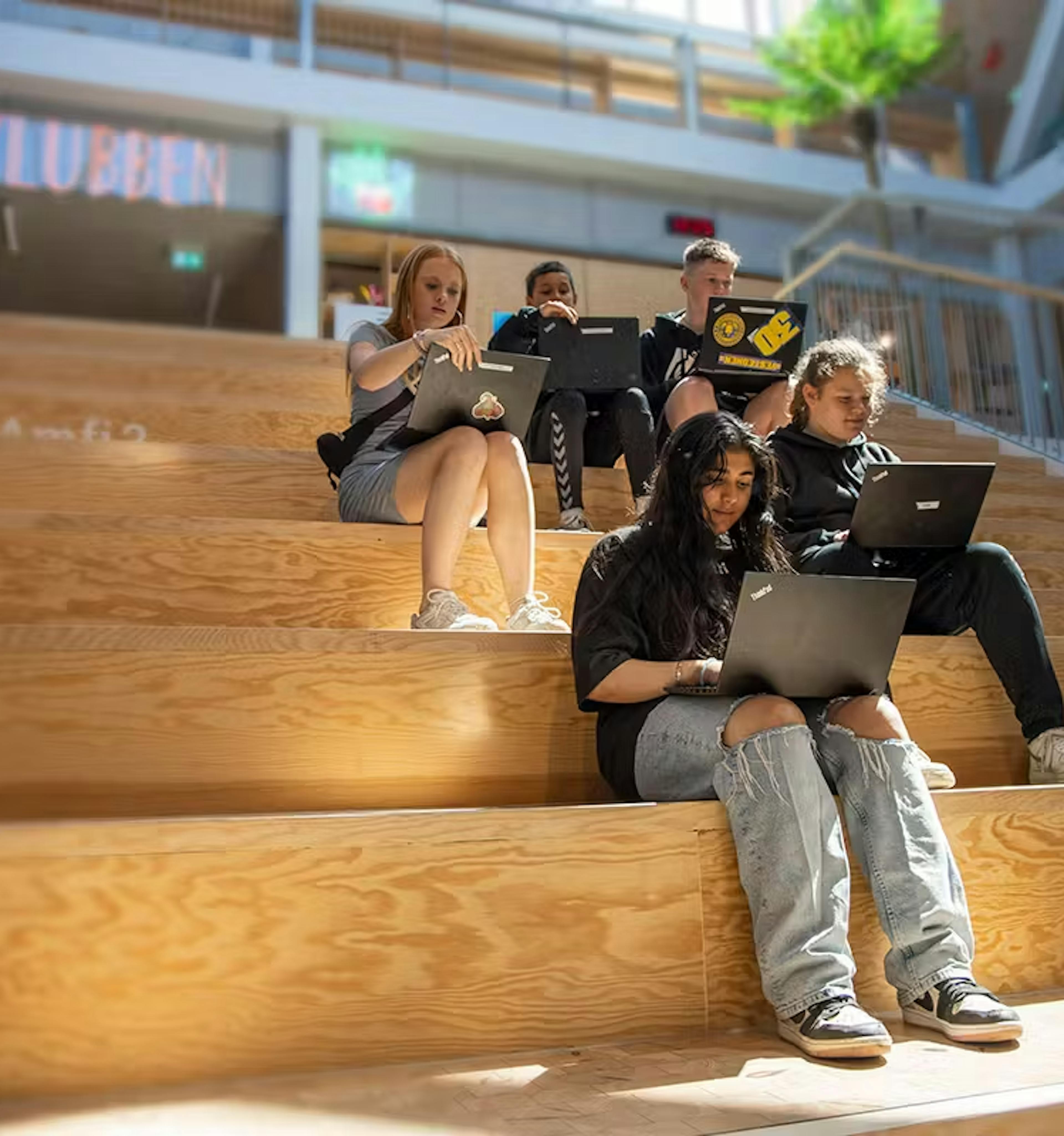 Students using laptops 