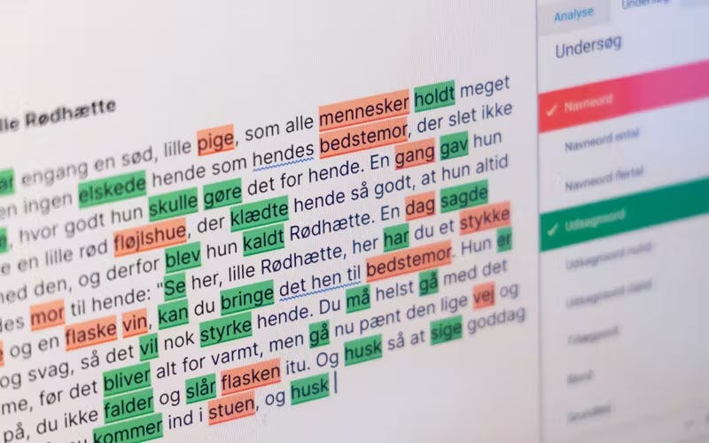 TxtAnalyser Undersøg-funktionen