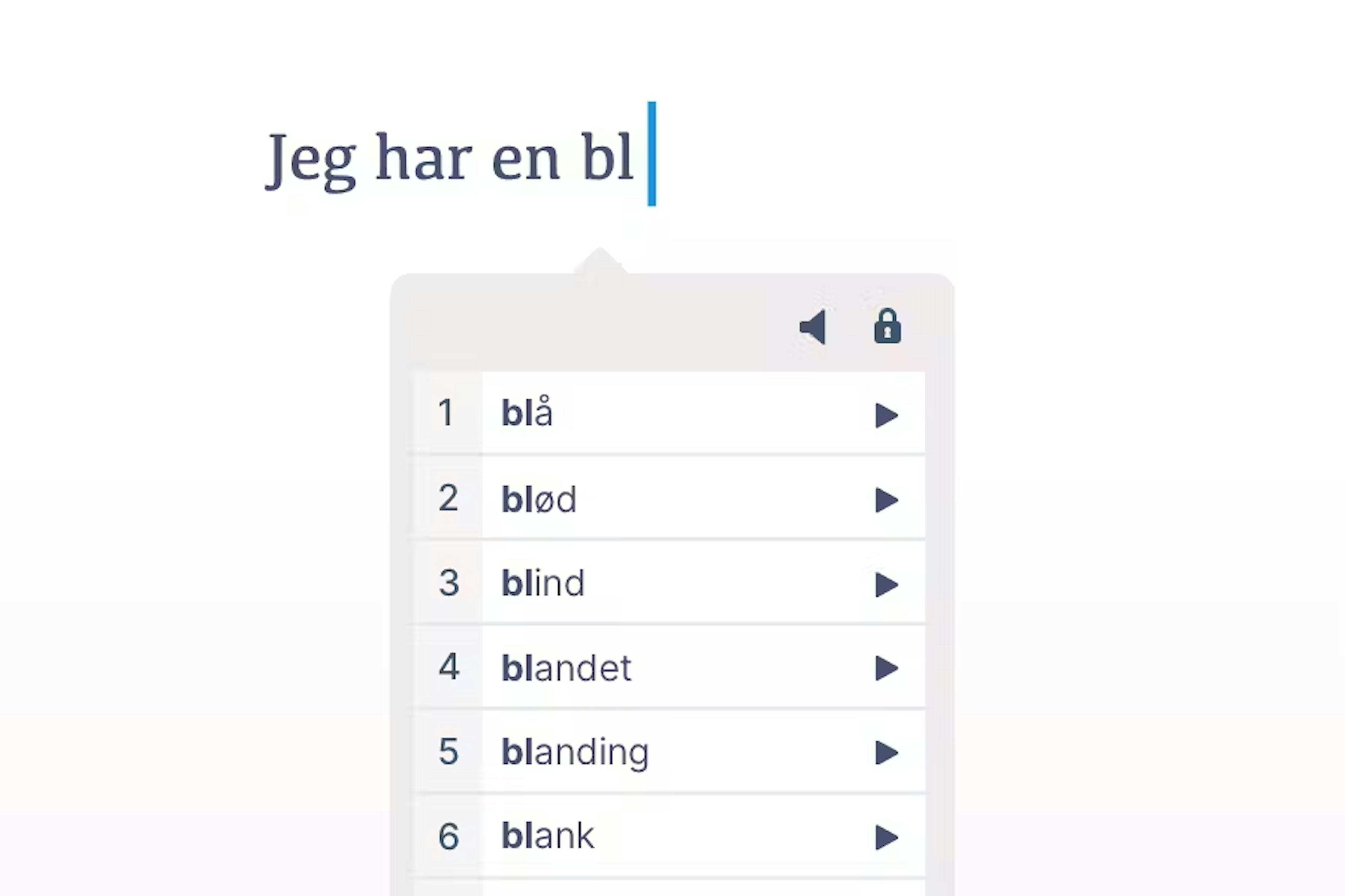 AppWriter Ordforslag