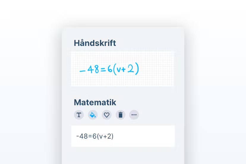 Equatio håndskriftsfunktion