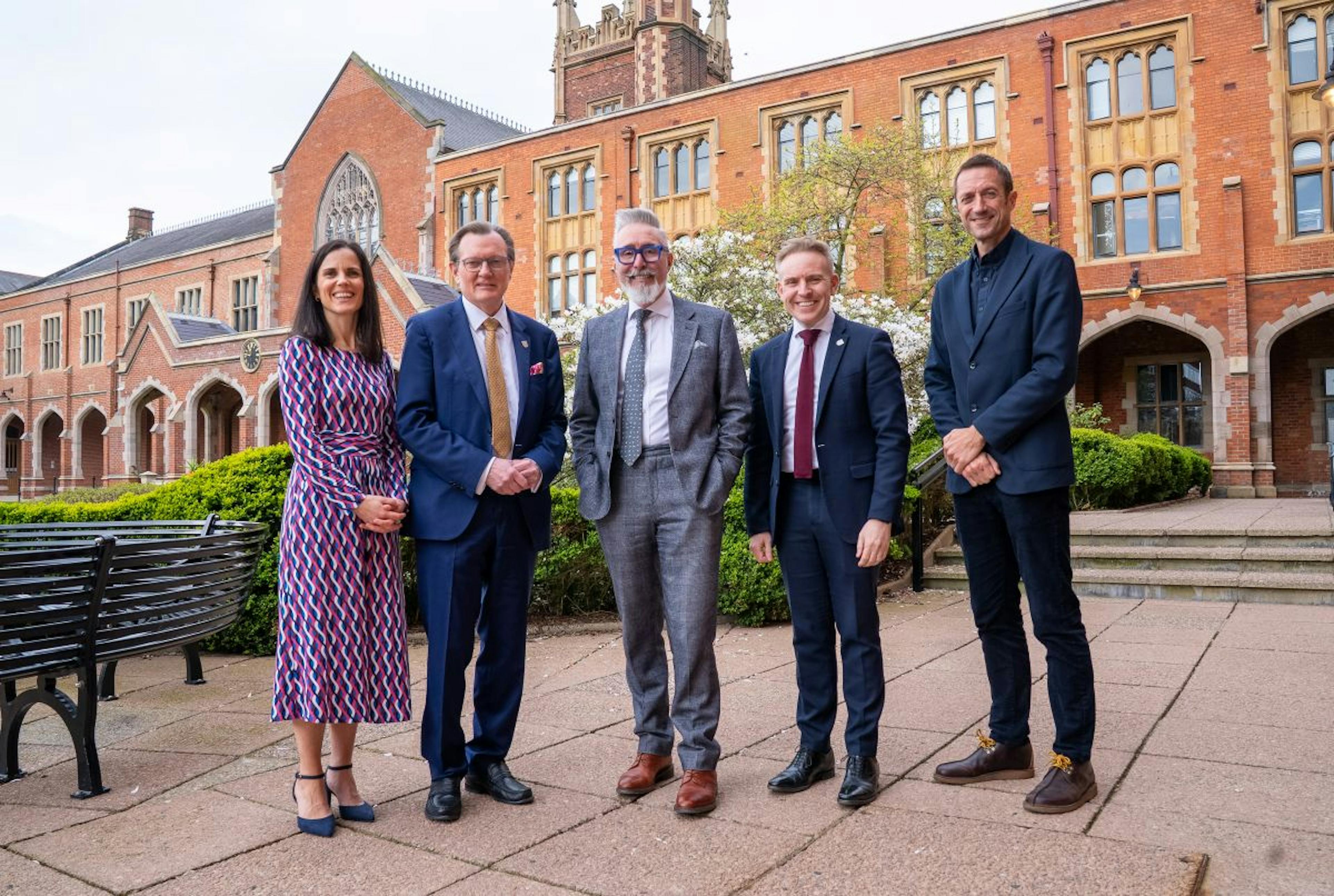Helen Carrick, President and Vice Chancellor Sir Ian Greer, Martin McKay, Ryan Feeney, Conor Curran
