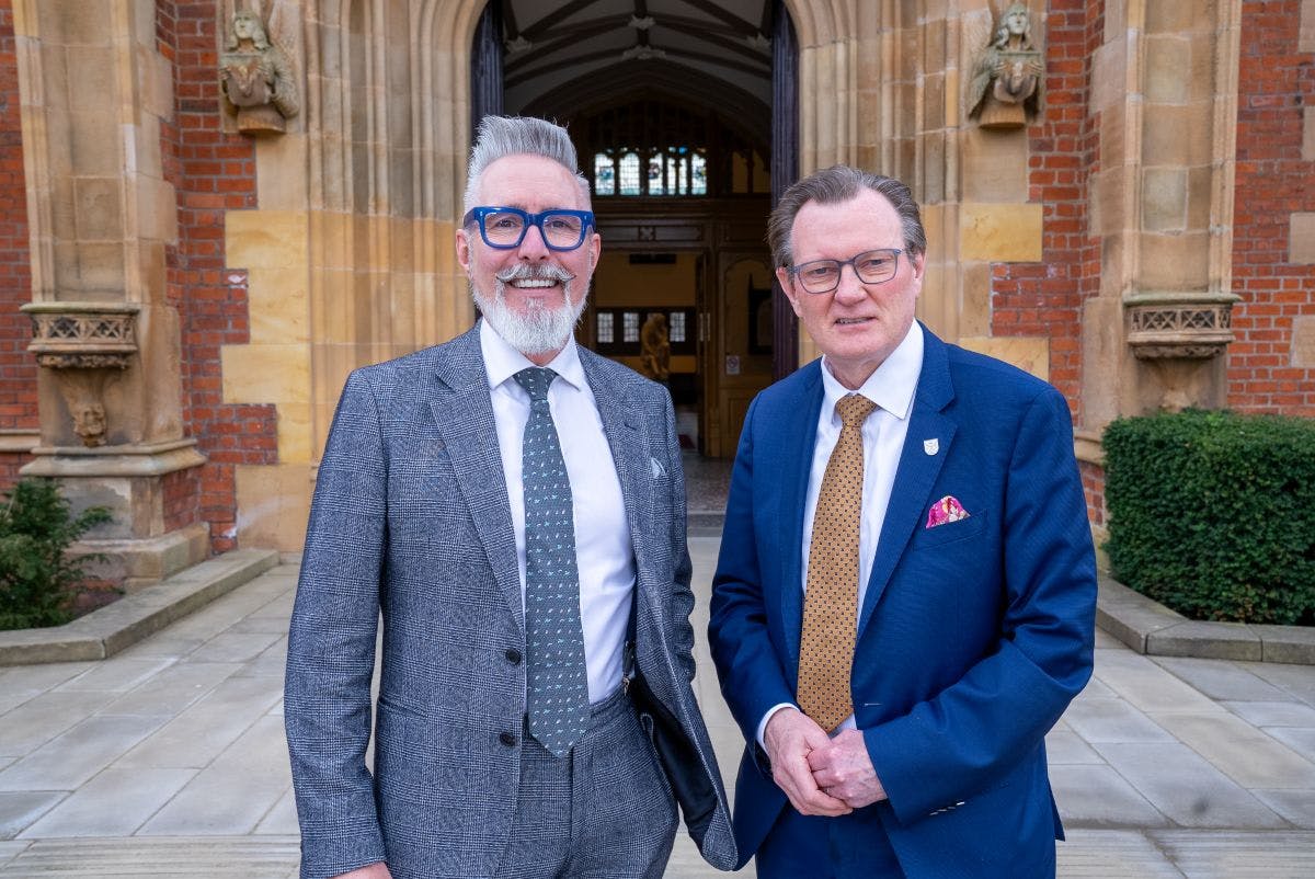 Martin McKay and President and Vice Chancellor Sir Ian Greer