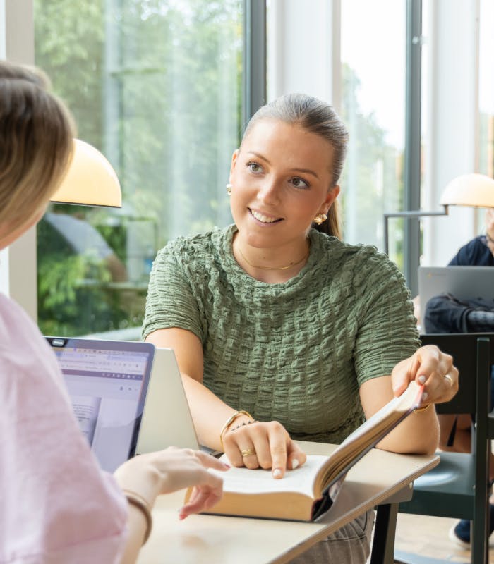Two students studying