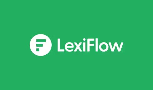 Lexiflow-logotypen på grön bakgrund