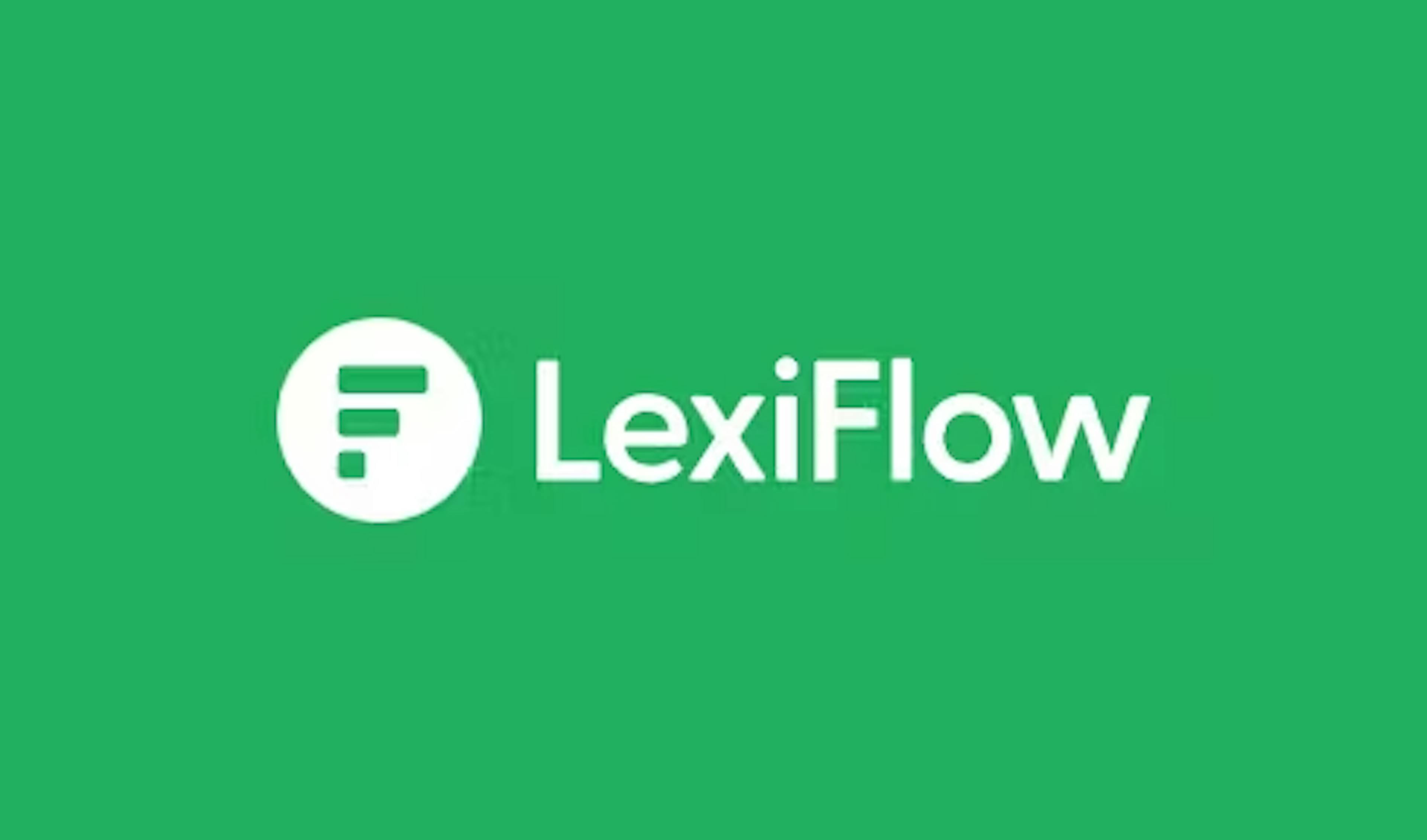 Lexiflow-logotypen på grön bakgrund