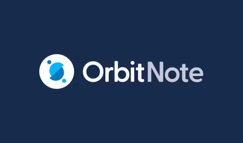 Orbitnote logotyp på mörk bakgrund