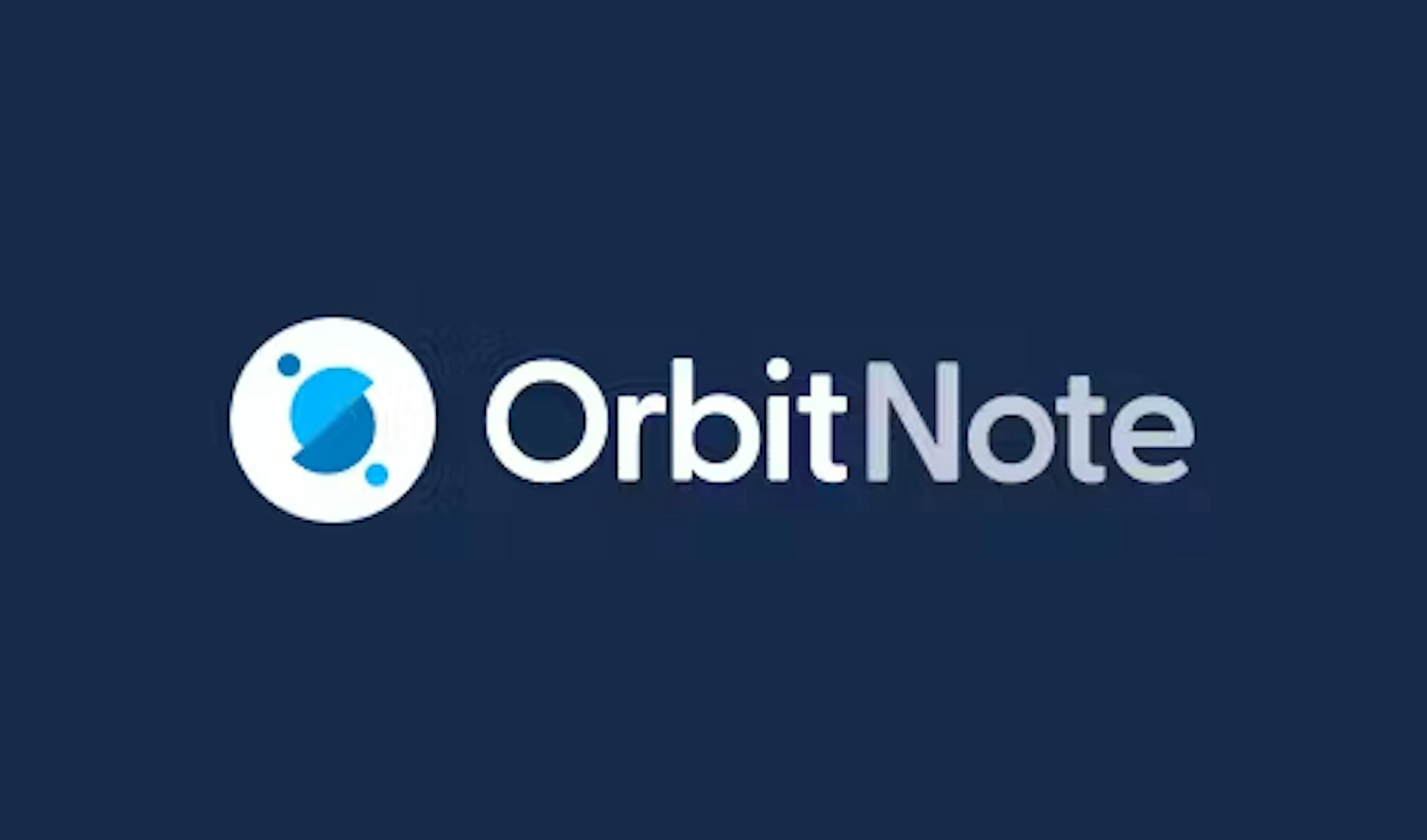 Orbitnote logotyp på mörk bakgrund