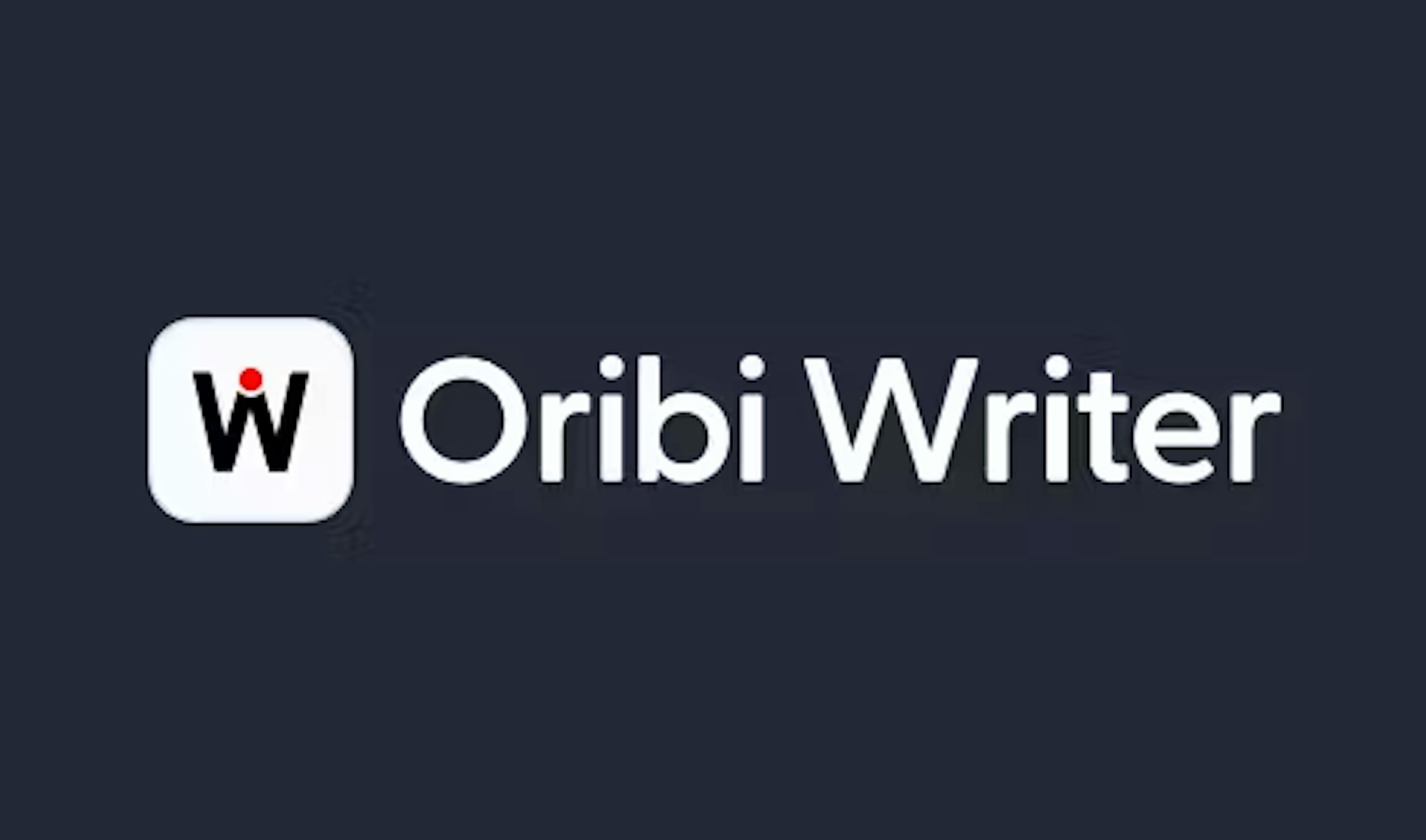 Oribi Writer-logotyp på svart bakgrund