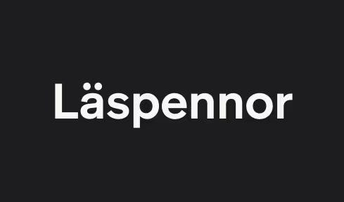 Laspennor-logotypen på mörk bakgrund