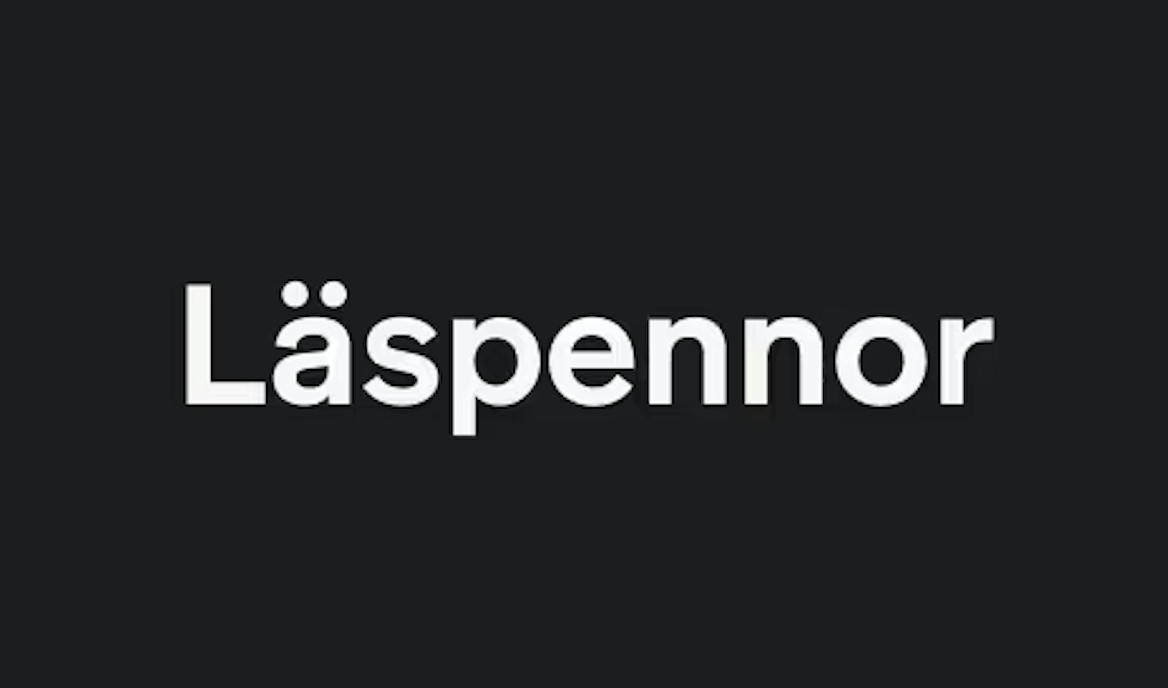 Laspennor-logotypen på mörk bakgrund