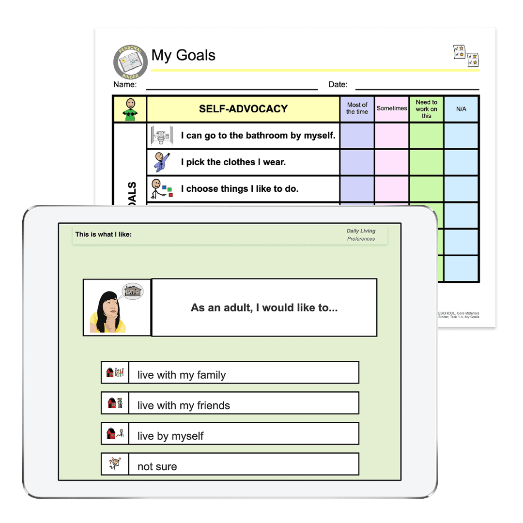 ULS resouces showing goal setting materials and transition planning tools