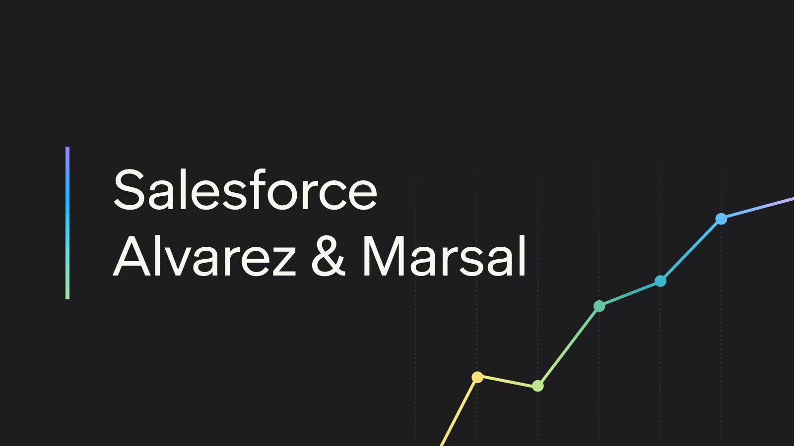 A graphic with Salesforce and Alvarez & Marsal's name and a graph showing an upward trend