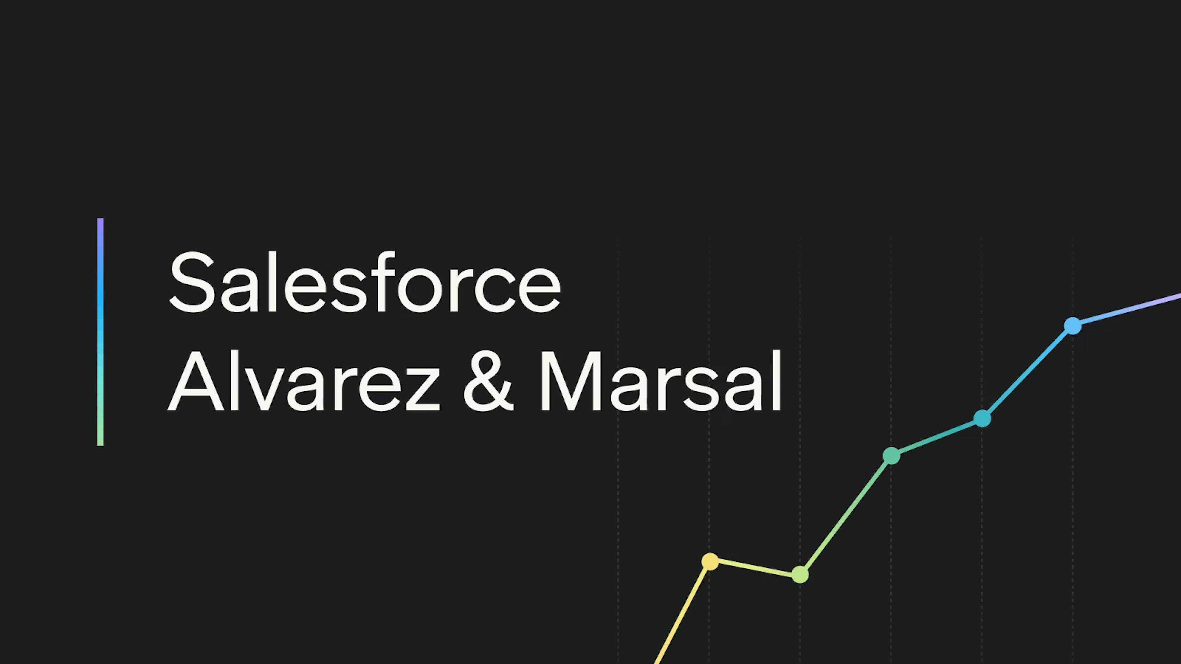 A graphic with Salesforce and Alvarez & Marsal's name and a graph showing an upward trend