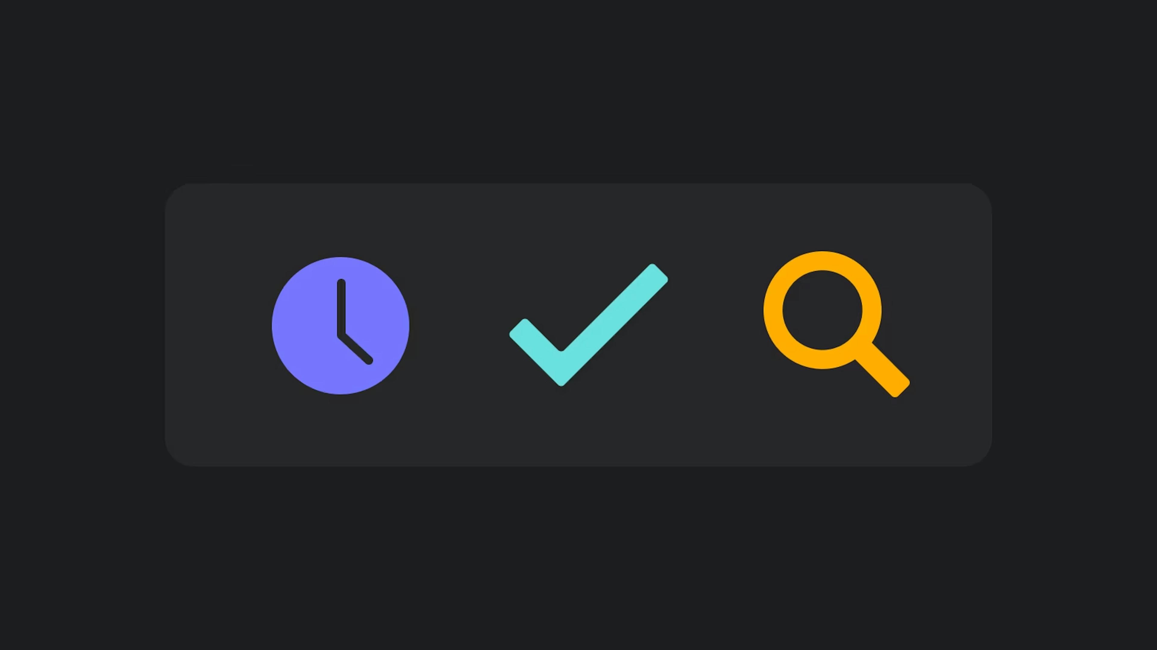 Icons of representing time, rules and reviews