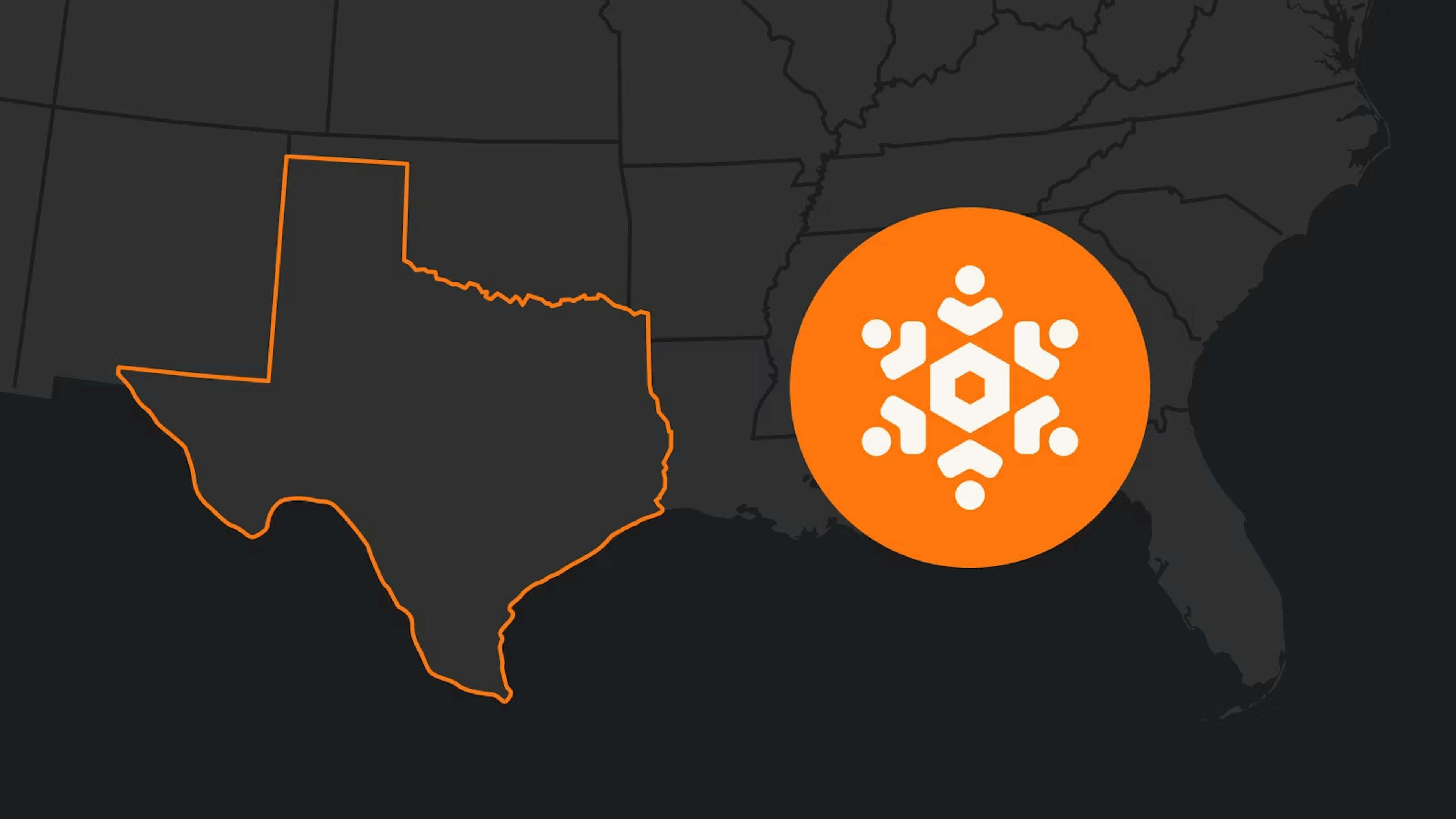 Texas state map and ULS icon
