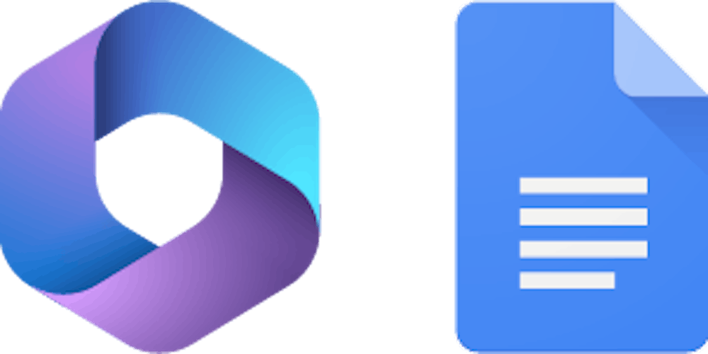 Microsoft- og Google Doc-logoer