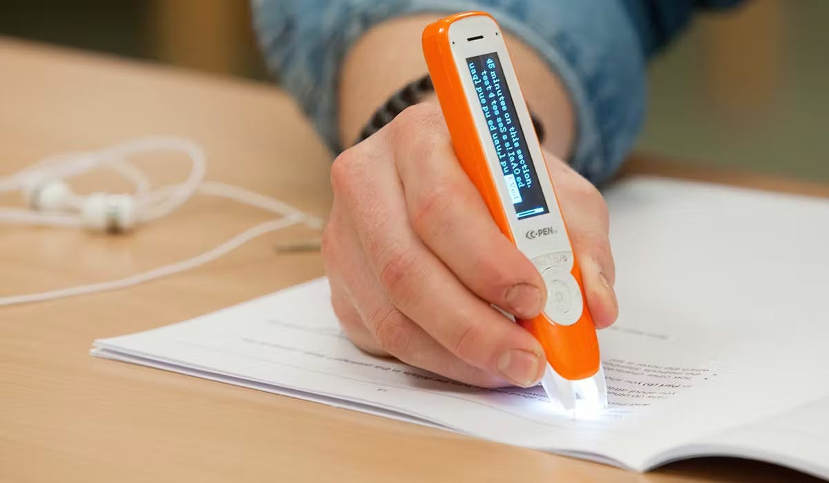 student som använder ett exampen