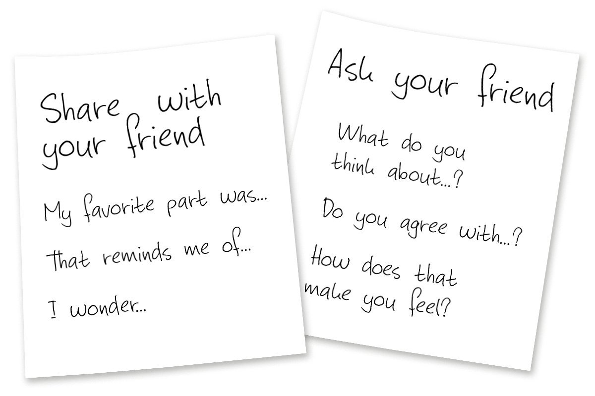 Turn taking ideas including share with a friend and ask your friend