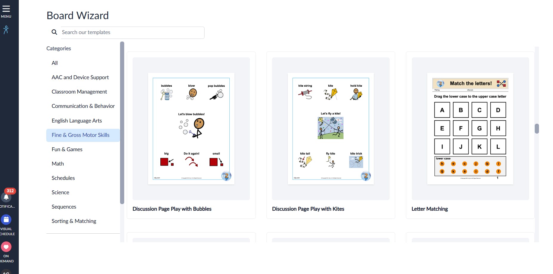 New readymade board wizard templates