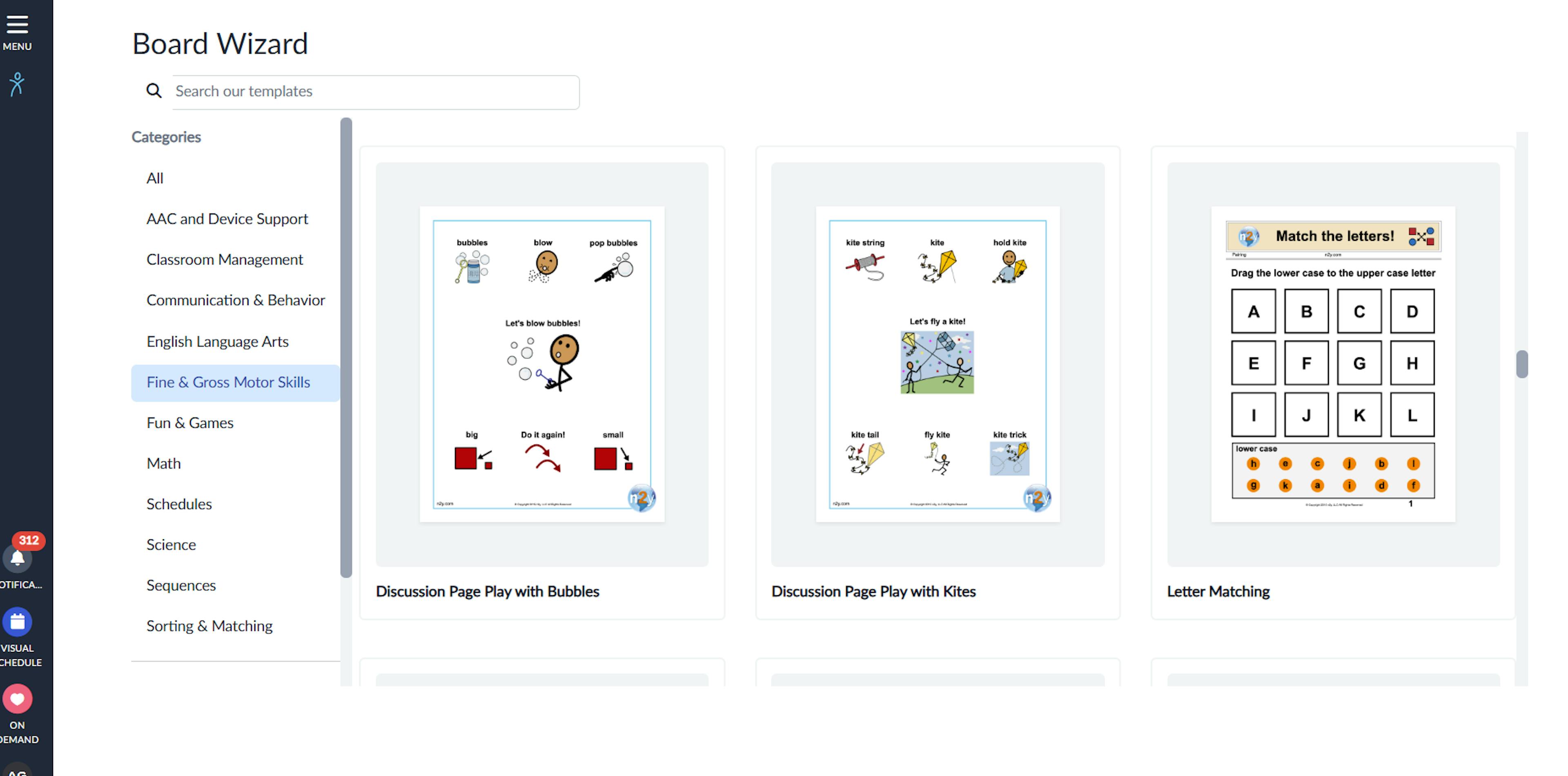 New readymade board wizard templates