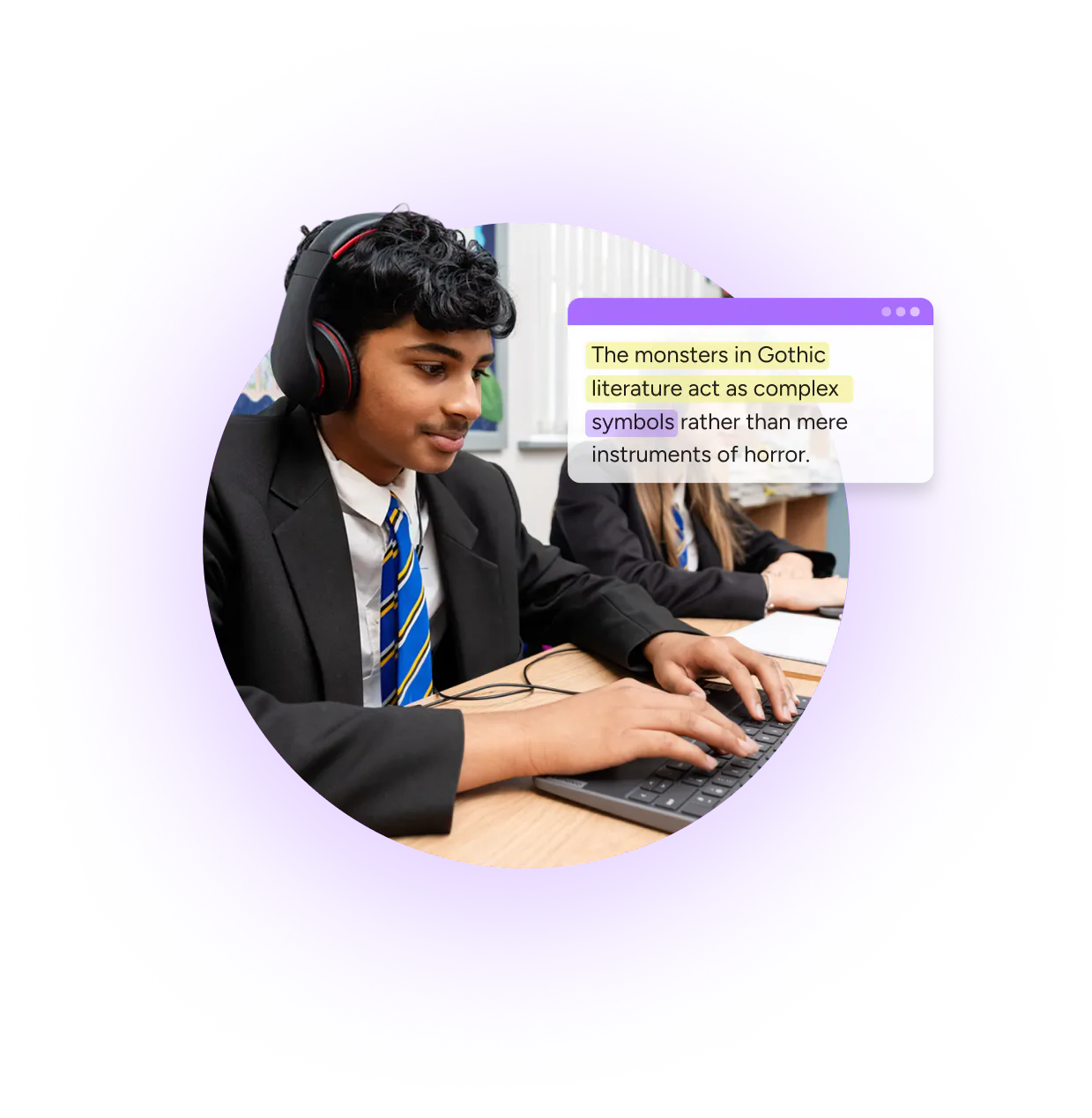 Student using Text-to-speech on Read&Write