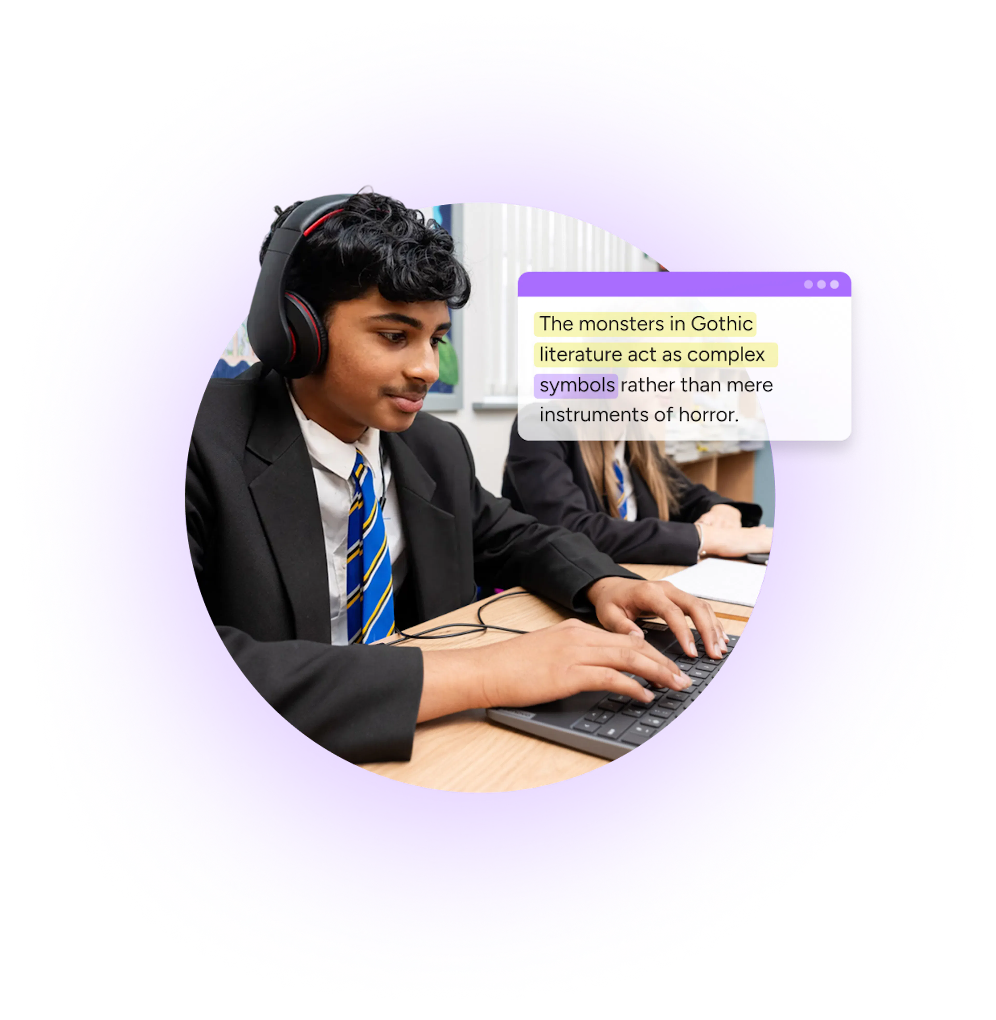 Student using Text-to-speech on Read&Write