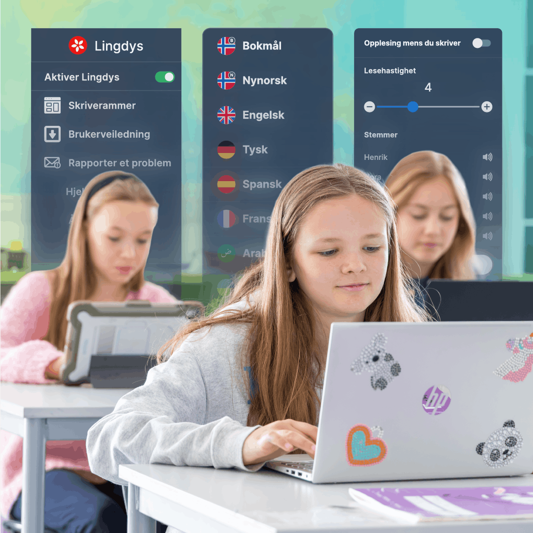 Studenter som jobber på bærbare datamaskiner i et klasserom