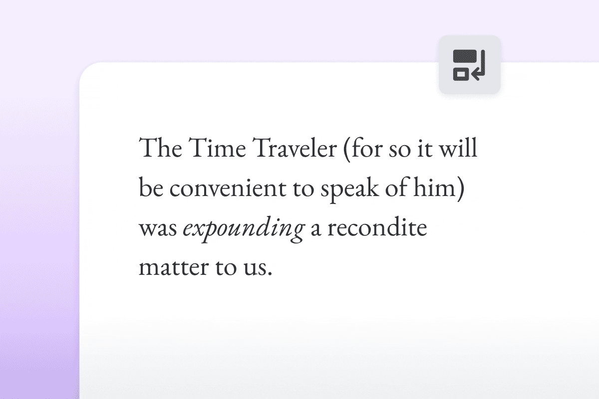 Simplifying a sentence by changing "expounding" to "explaining"