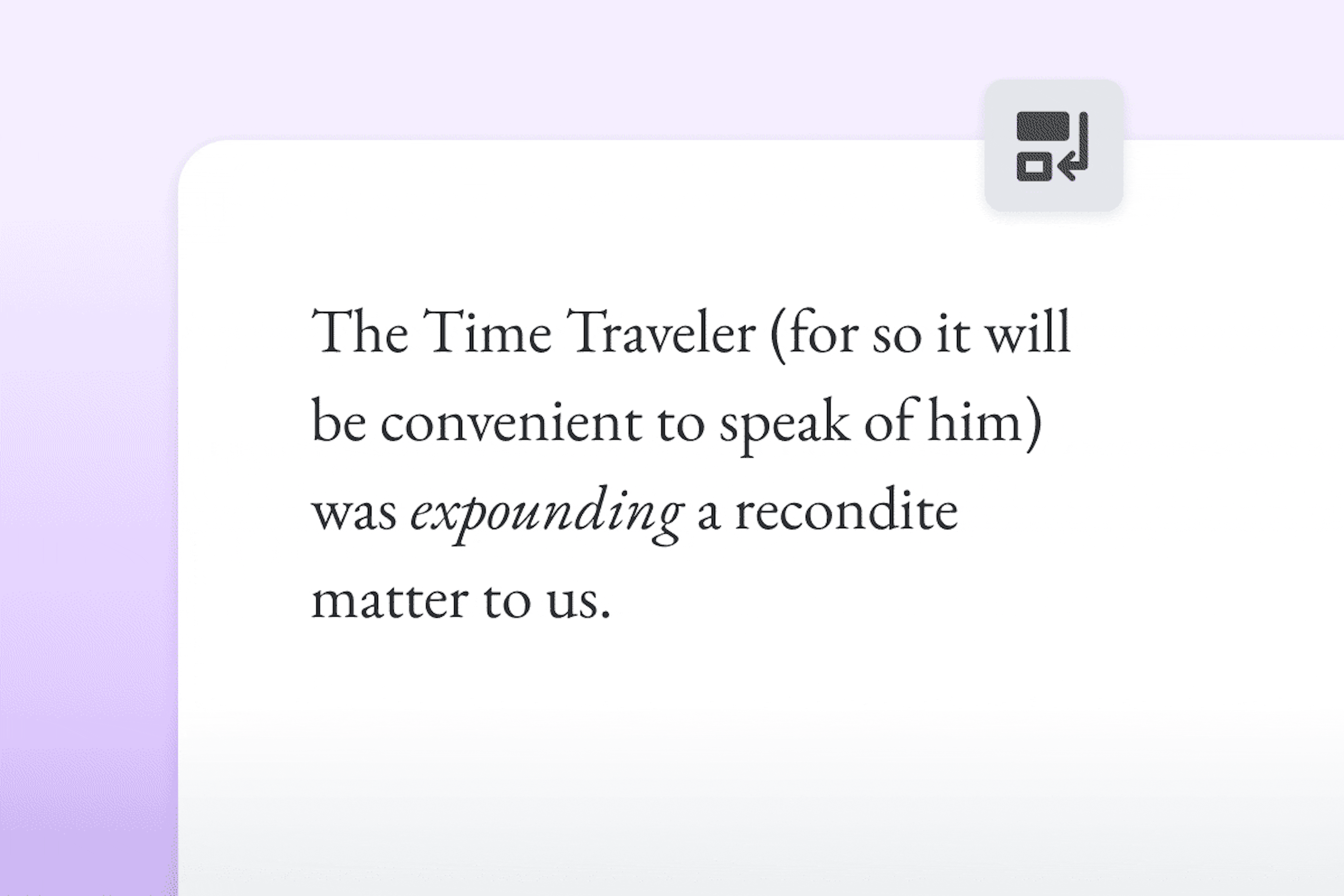 Simplifying a sentence by changing "expounding" to "explaining"
