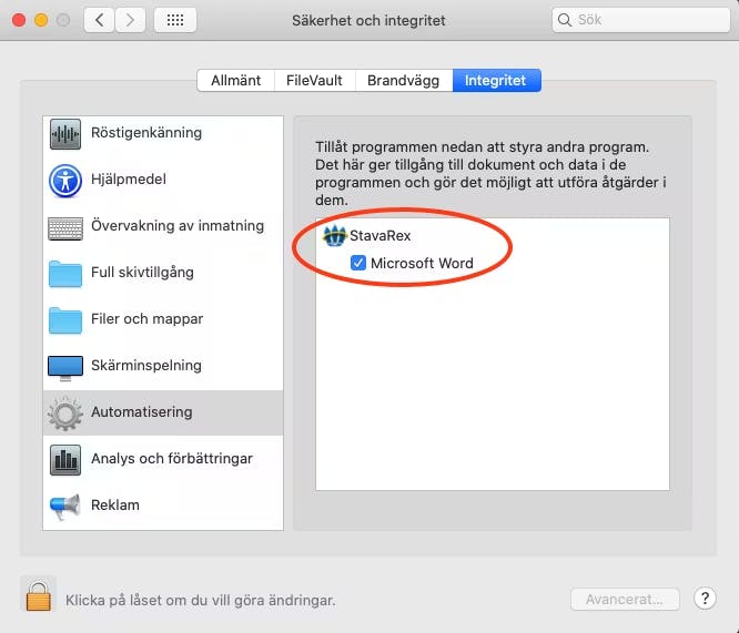 Stava Rex Microsoft Word