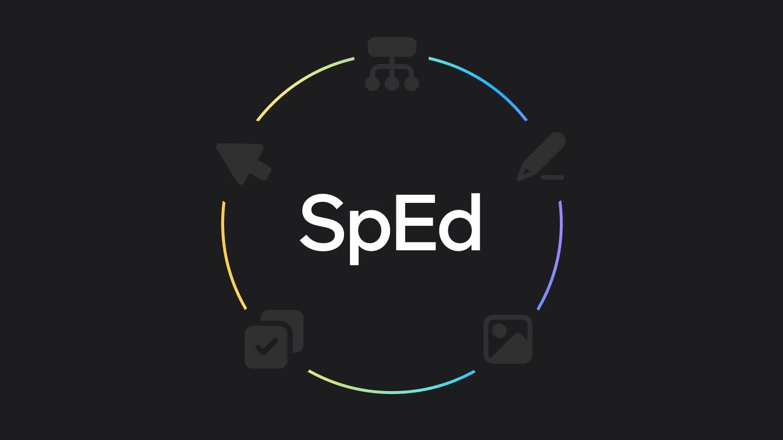 SpEd with surrounding icons symbolizing collaborative program design and support