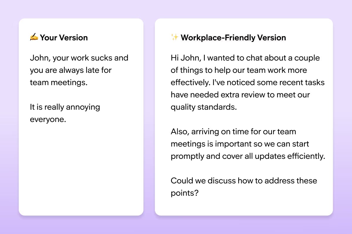 UI screenshot of Readwrite for Work refine feature