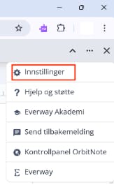 Velg Innstillinger.