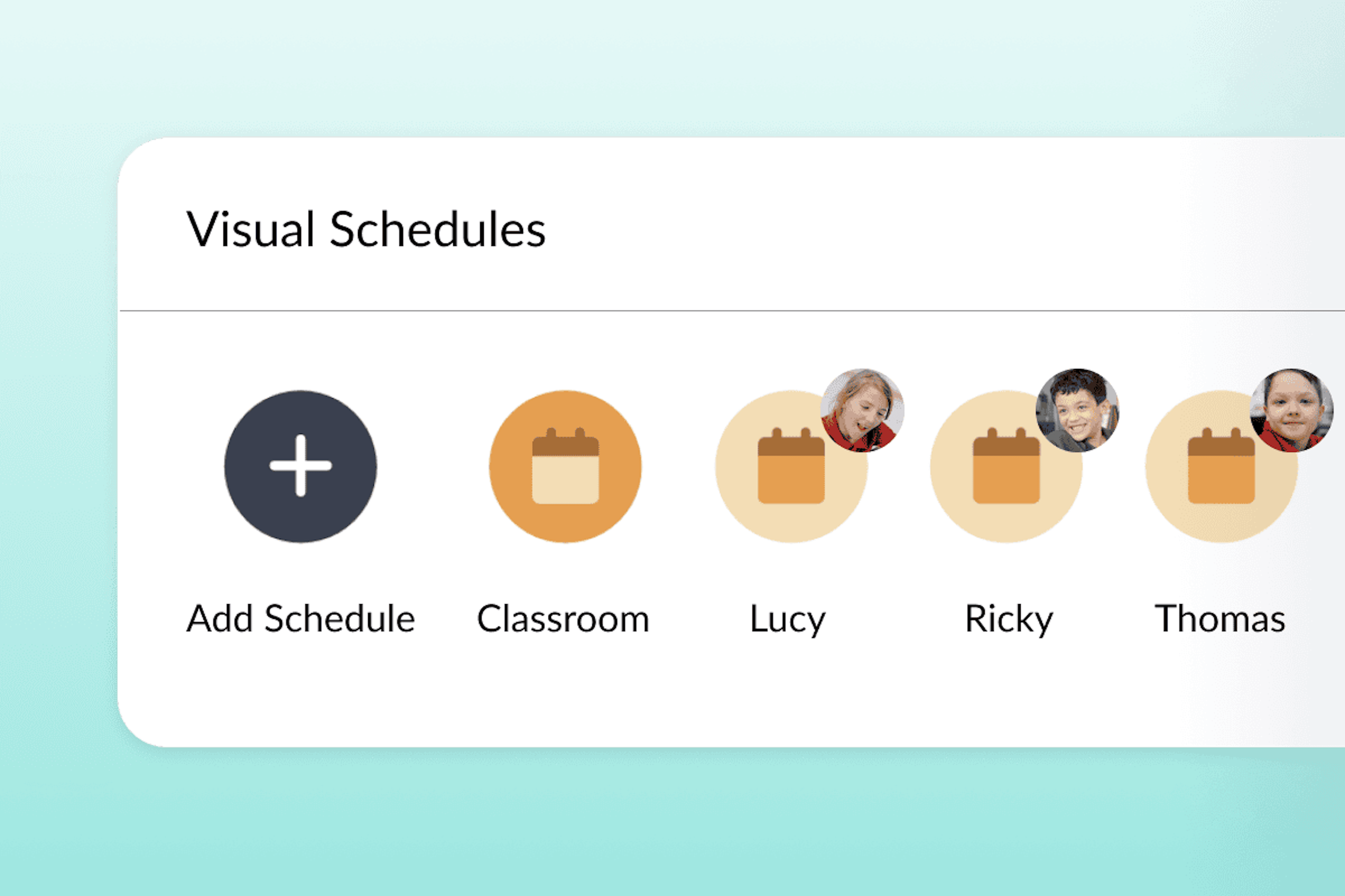 Window showing the option to create or edit multiple schedules for the classroom or for several students