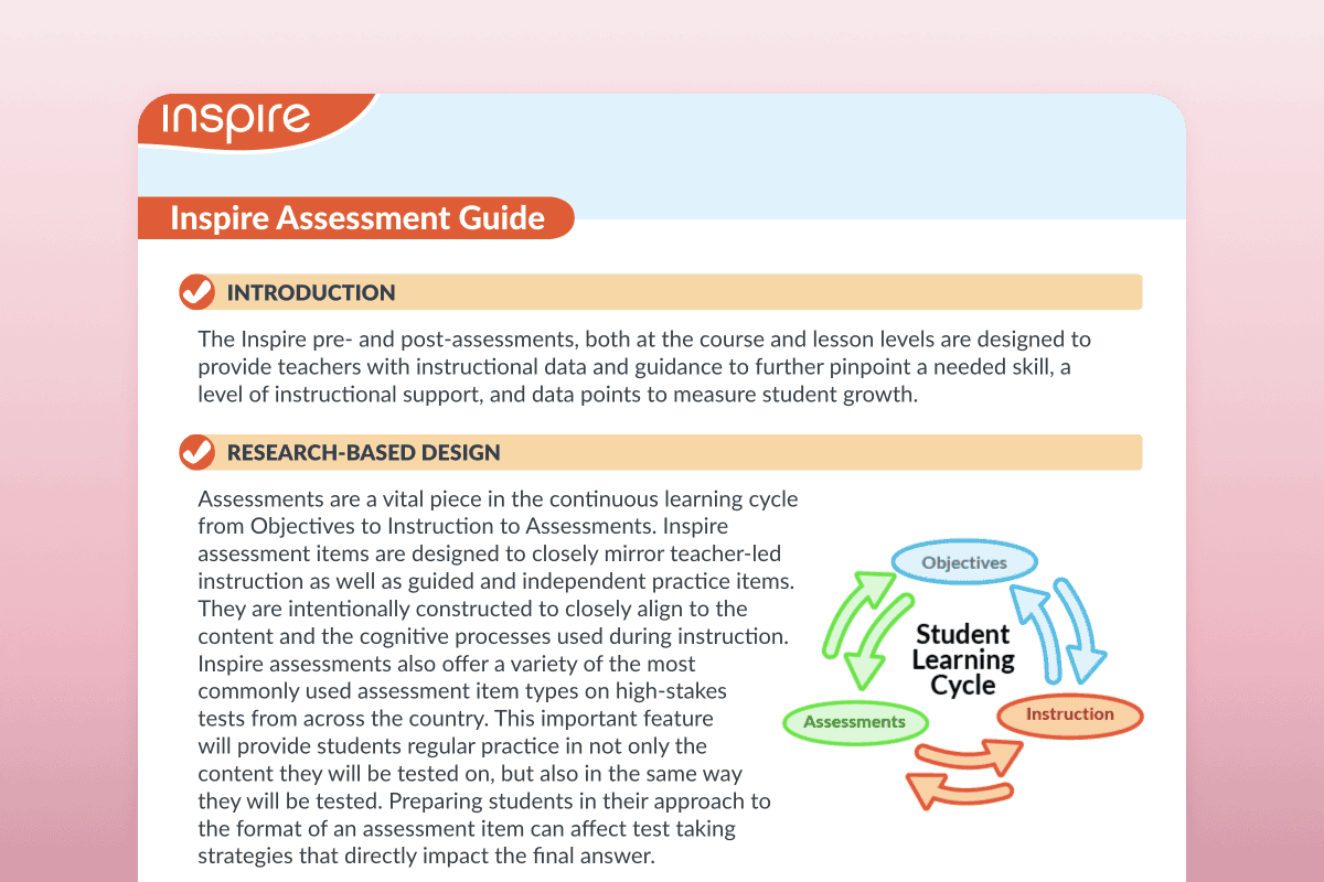 Image of a teacher resource about assessments