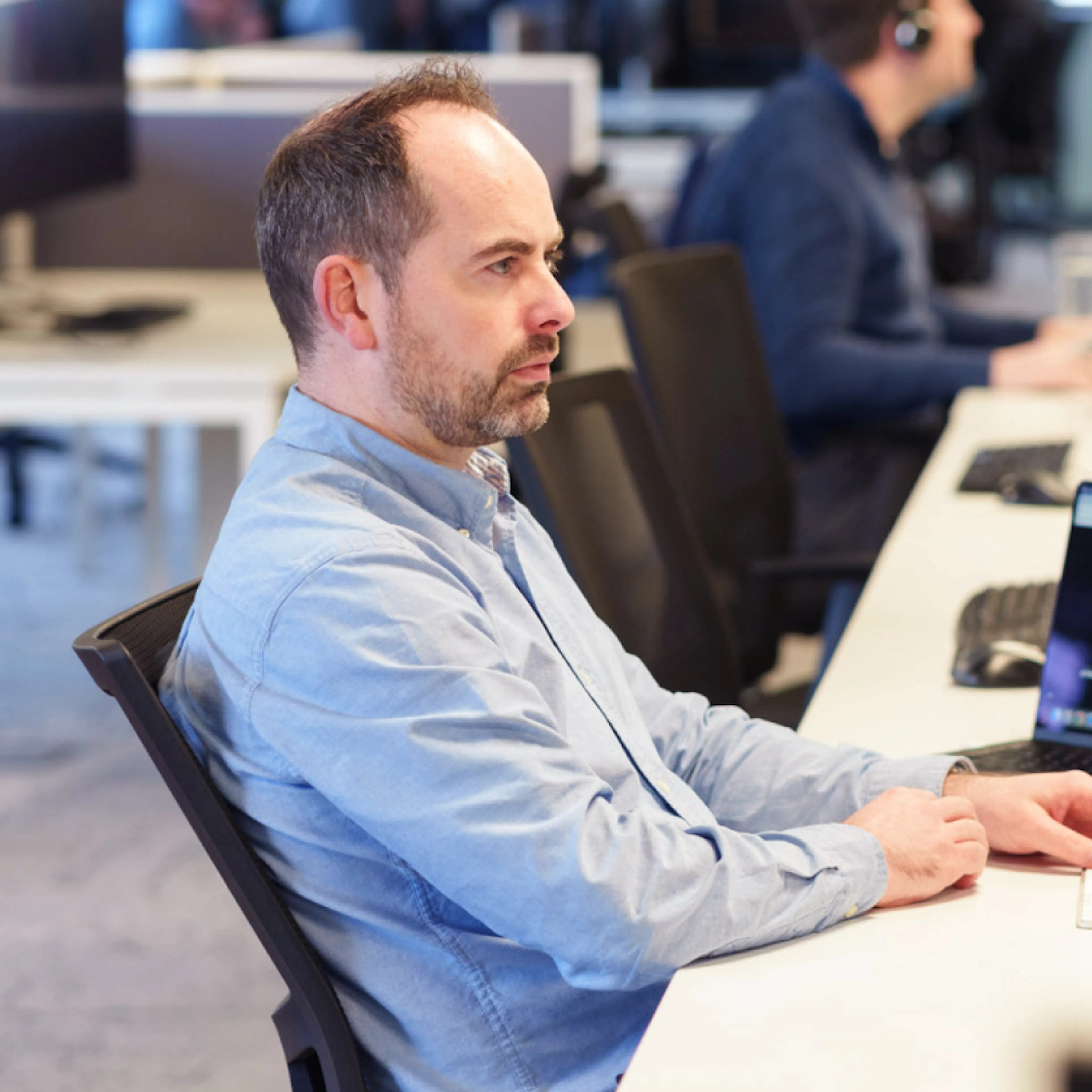 An employee working individually