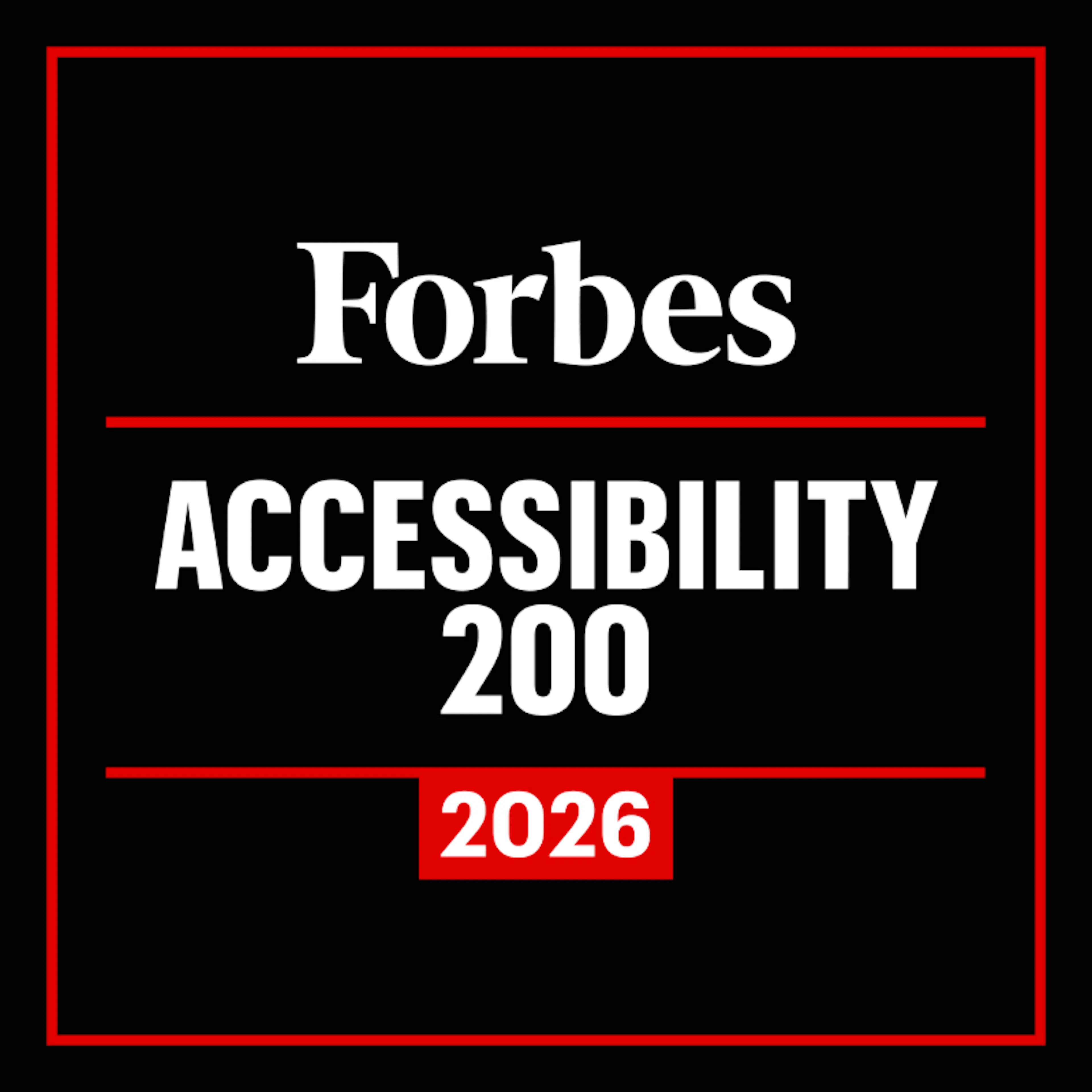Forbes Accessibility 200 award logo