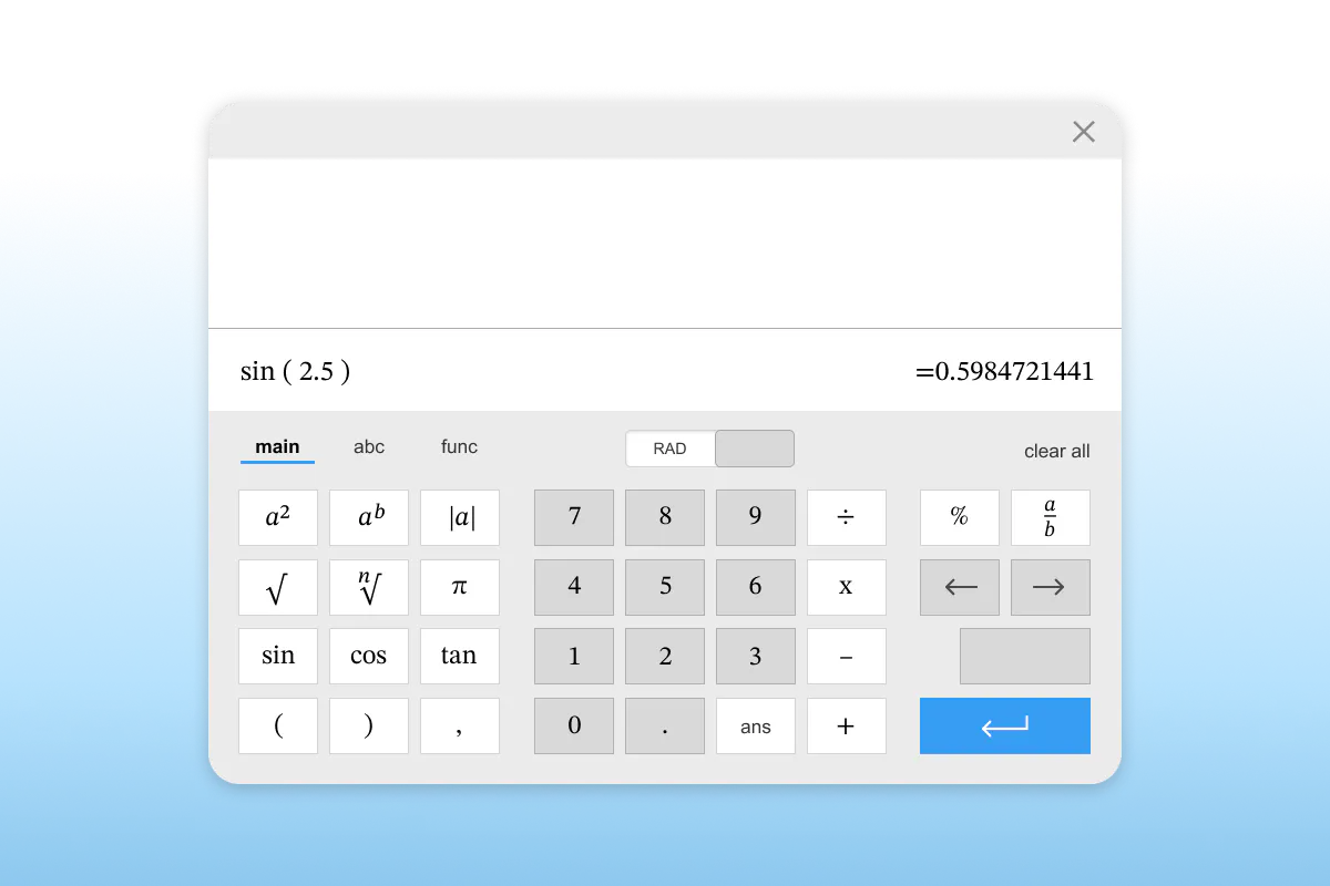 Desmos scientific calculator in action.