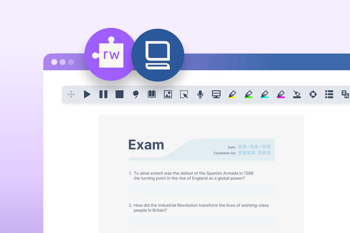 Screenshot showing Picture Dictionary and Dictionary tools in Read&Write